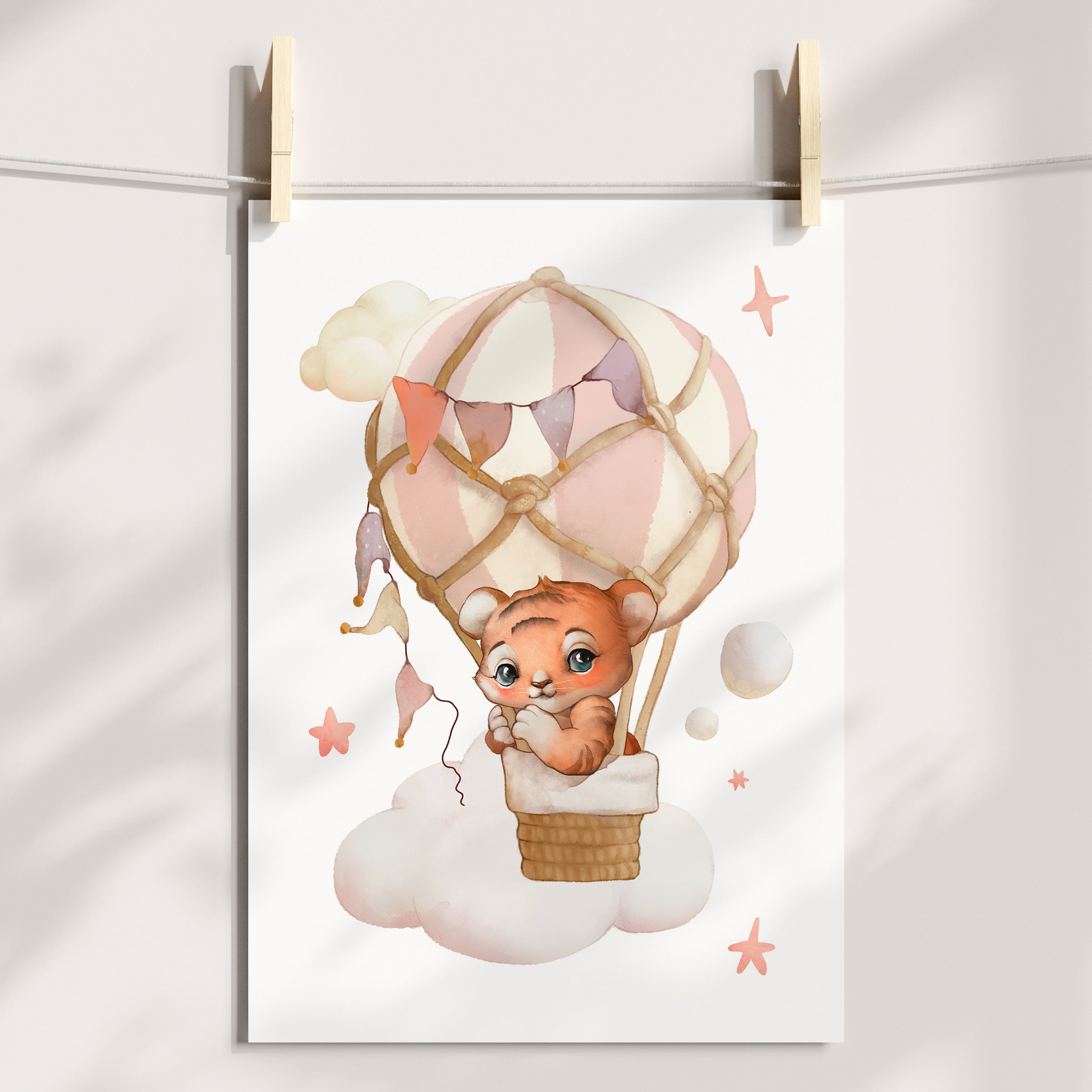 Hot Air Balloon Print - Tiger