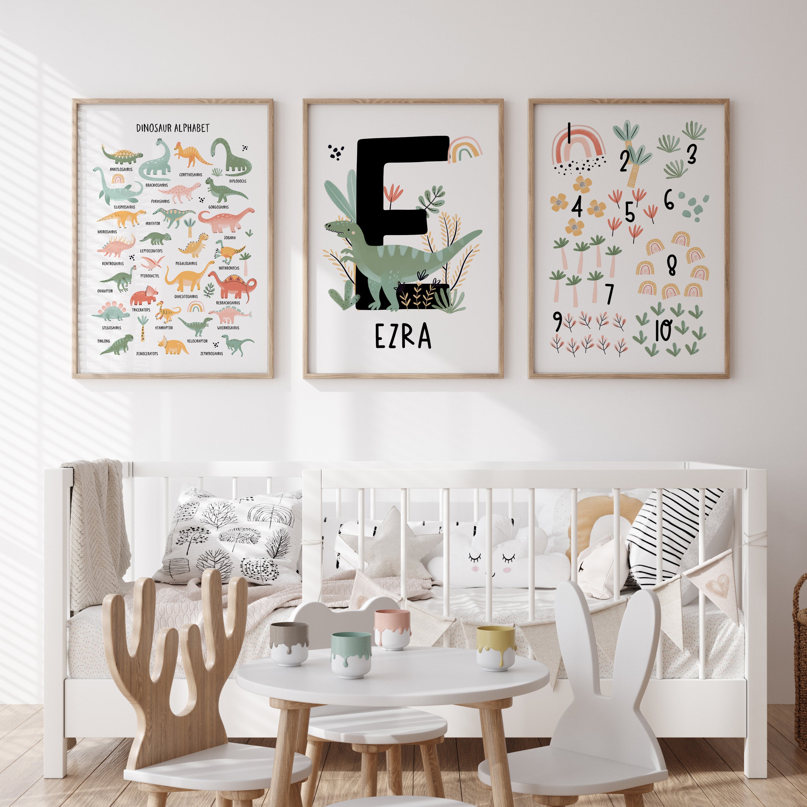Dinosaur Name, Alphabet & Numbers Prints - Choose Your Dinosaur