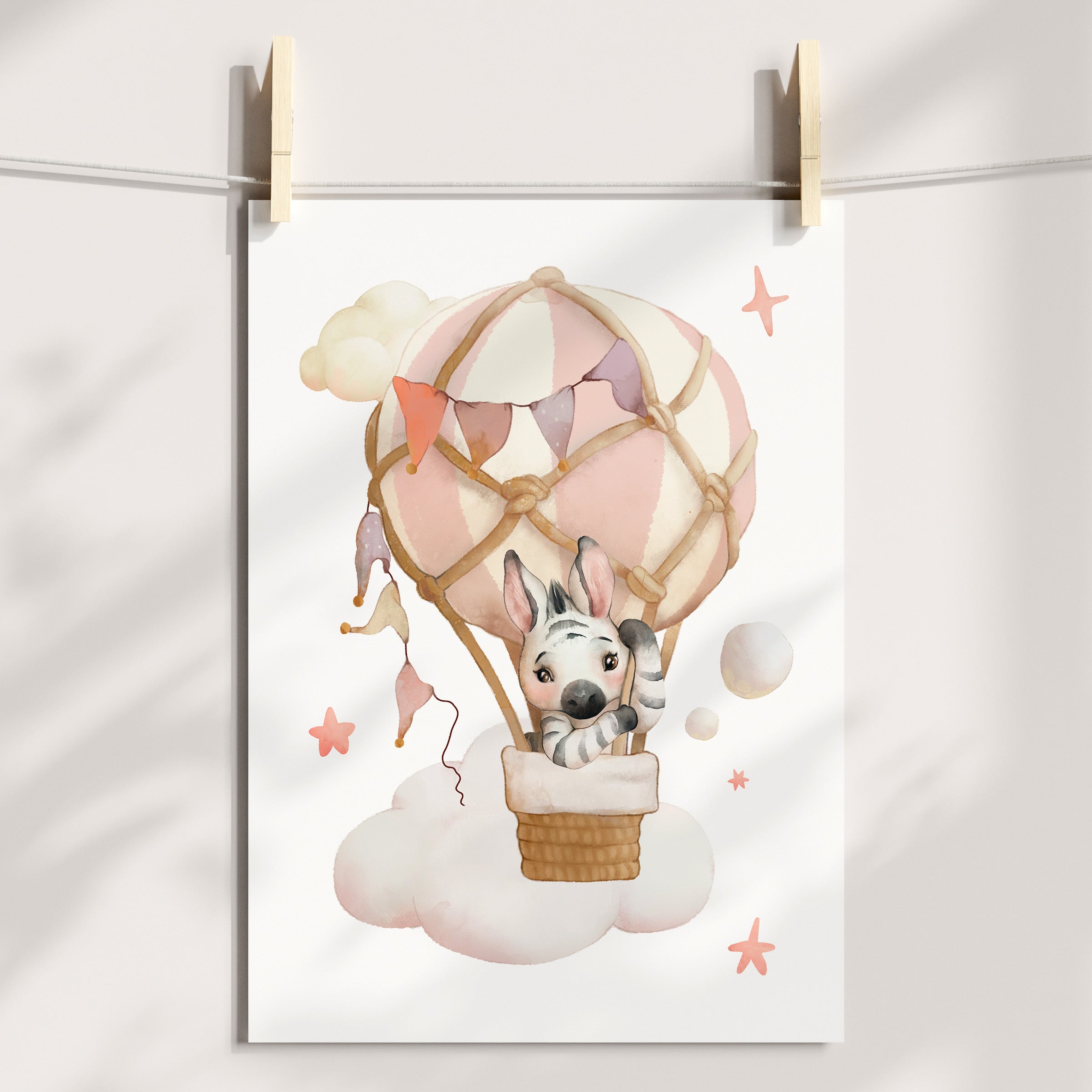 Hot Air Balloon Print - Zebra