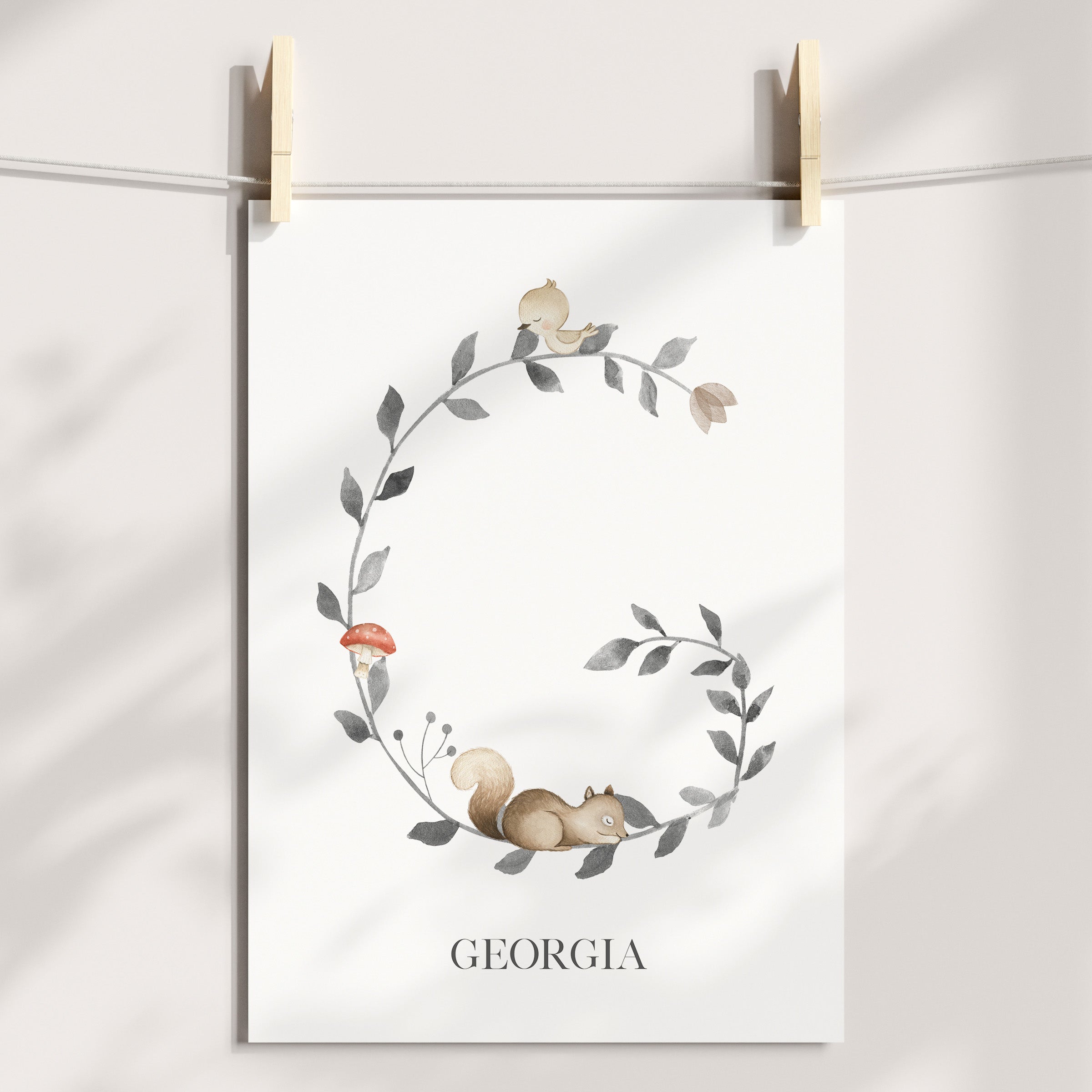 Woodland Animal Letter & Name Print