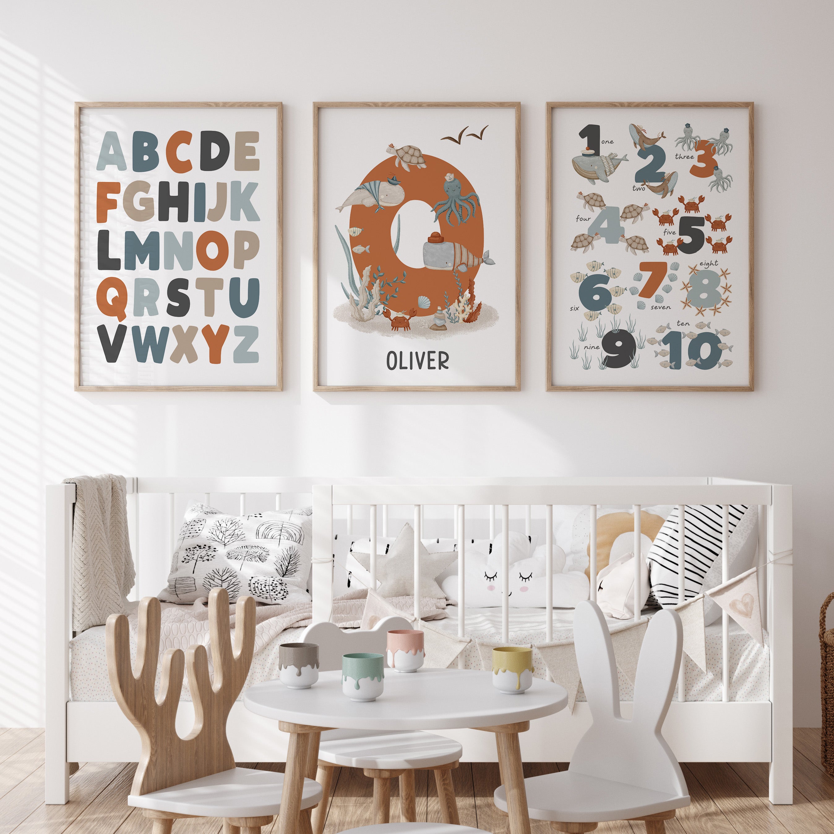 Sea Alphabet, Numbers & Name Prints