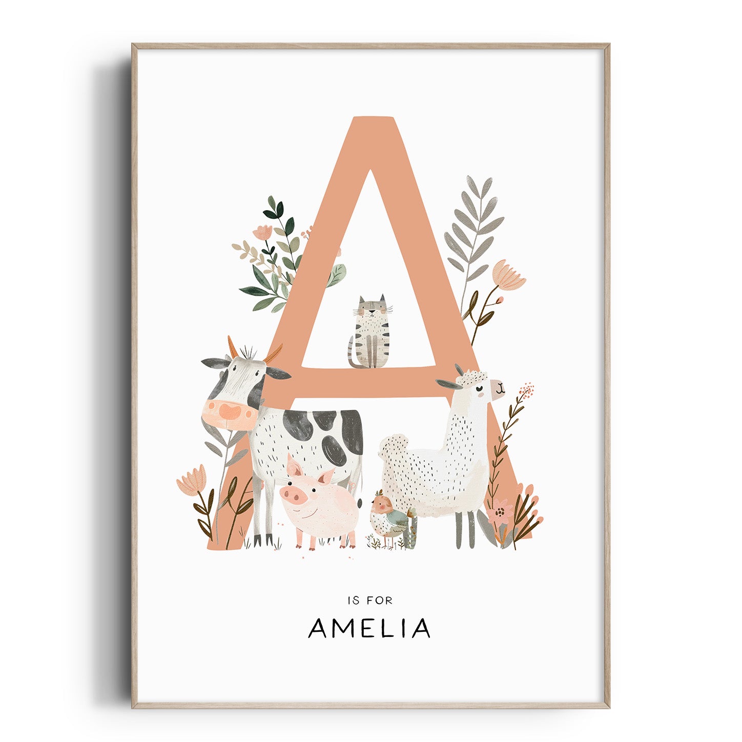 Farm Animal Letter & Name Print