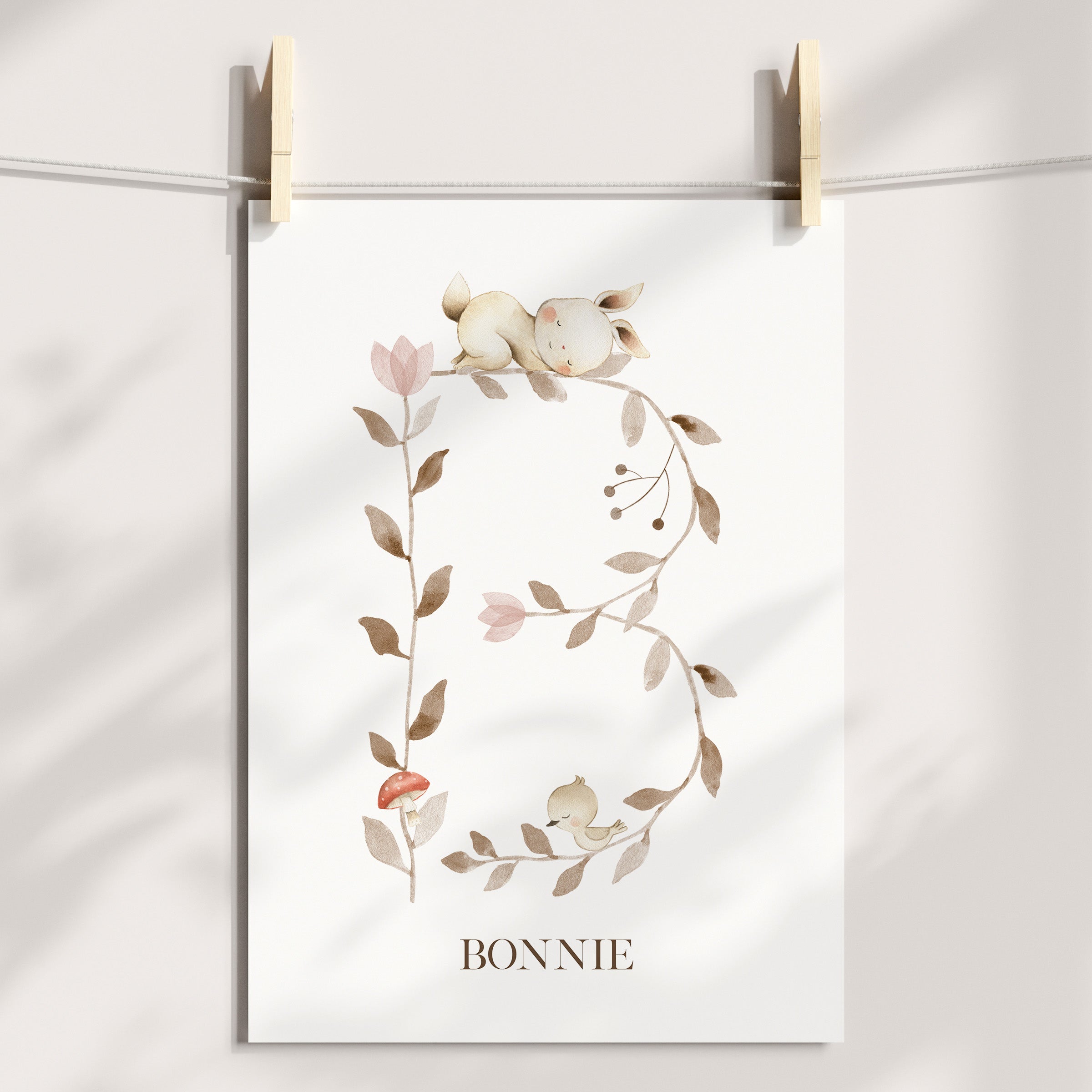 Woodland Animal Letter & Name Print