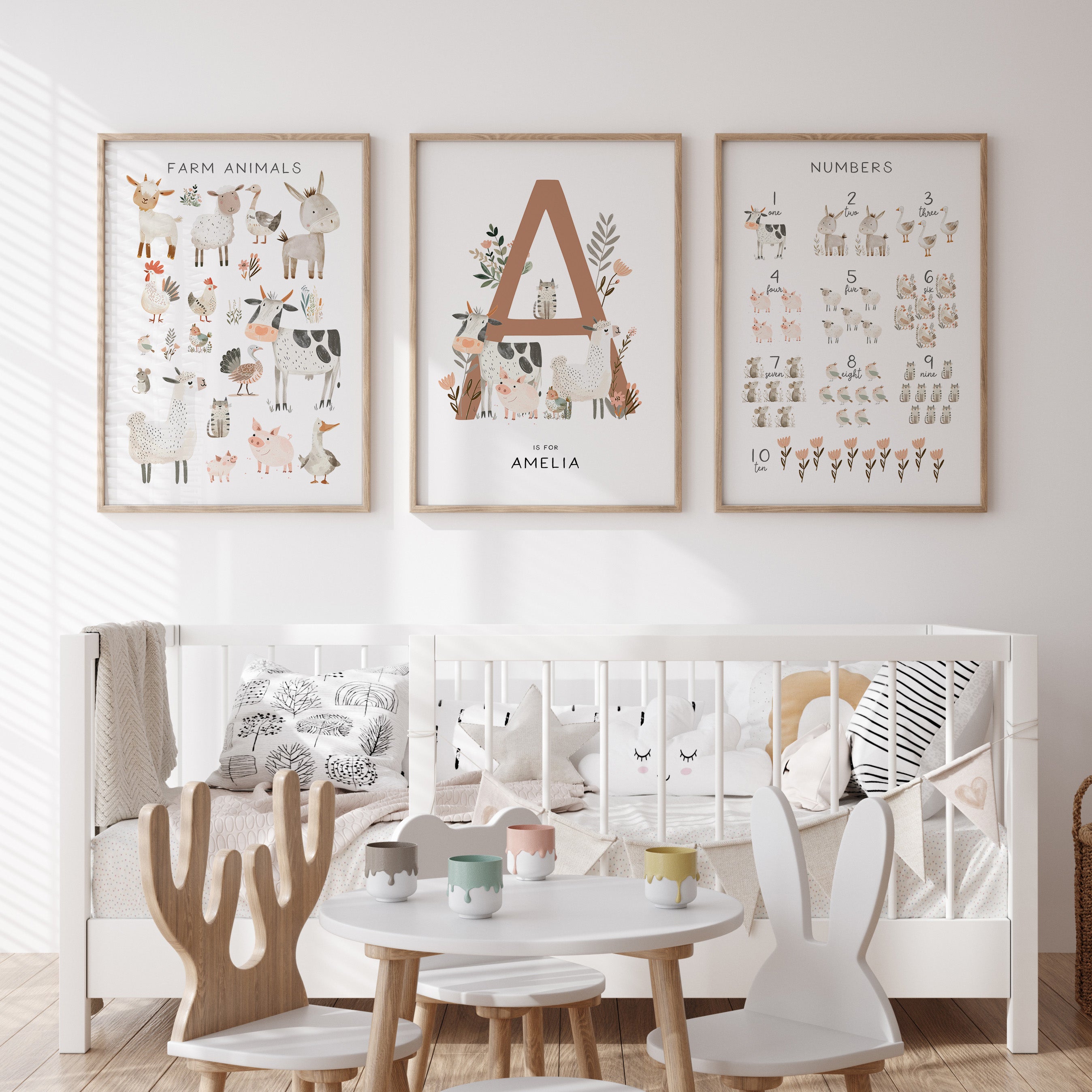 Farm Animals, Numbers, Letter & Name Prints