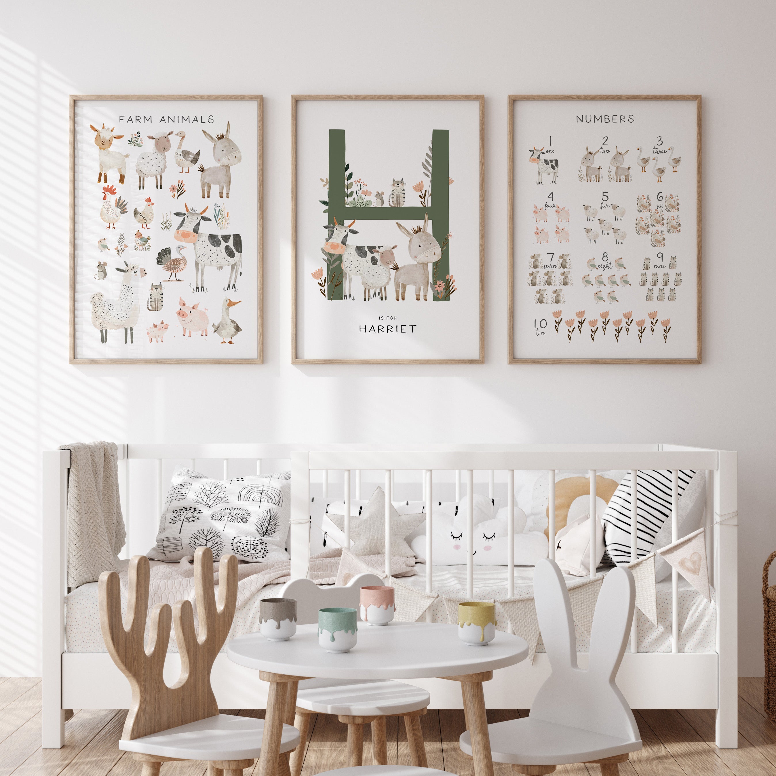 Farm Animals, Numbers, Letter & Name Prints