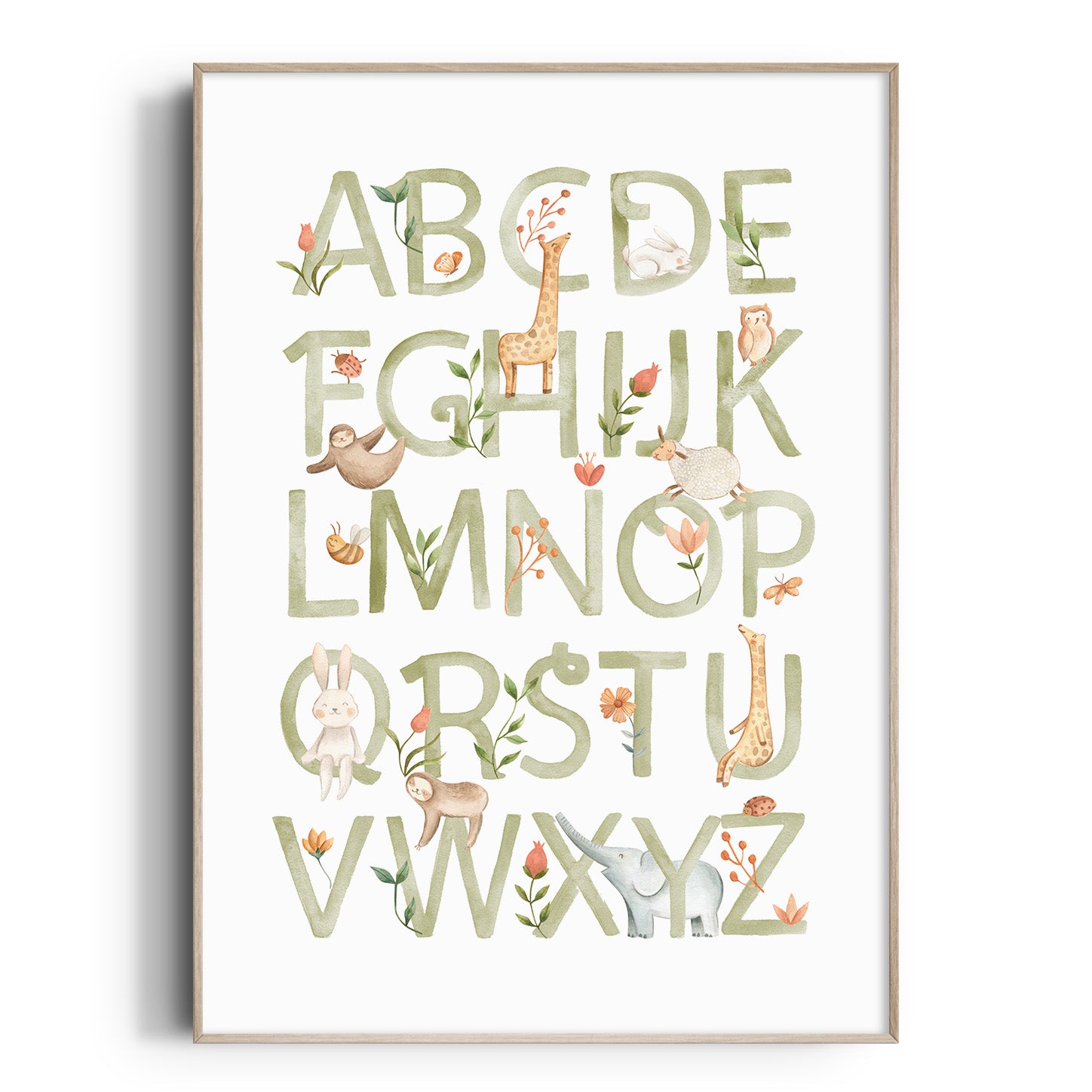 Woodland Animal Alphabet Print