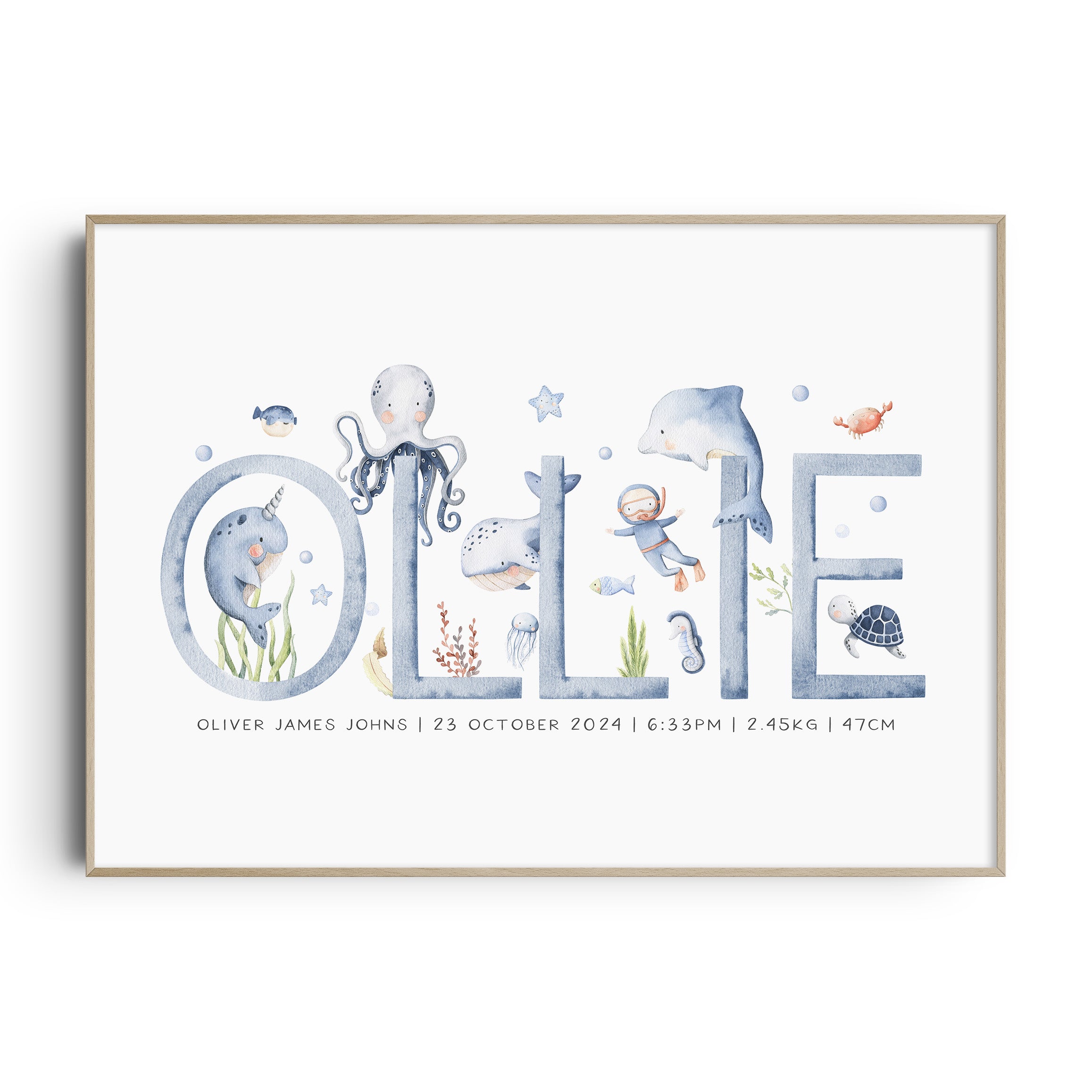 Sea Animals Name Print