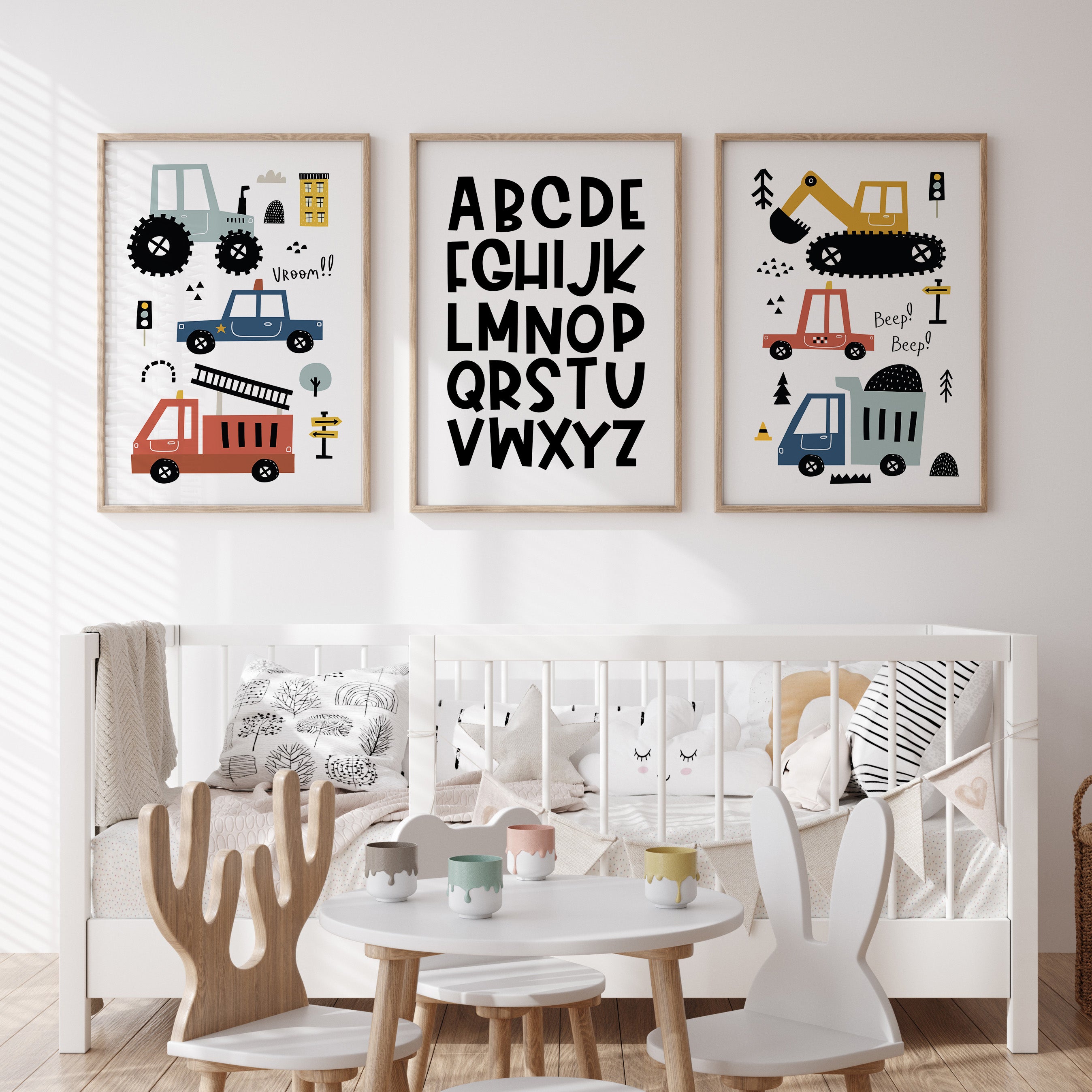 Transportation Vehicles & Alphabet Prints