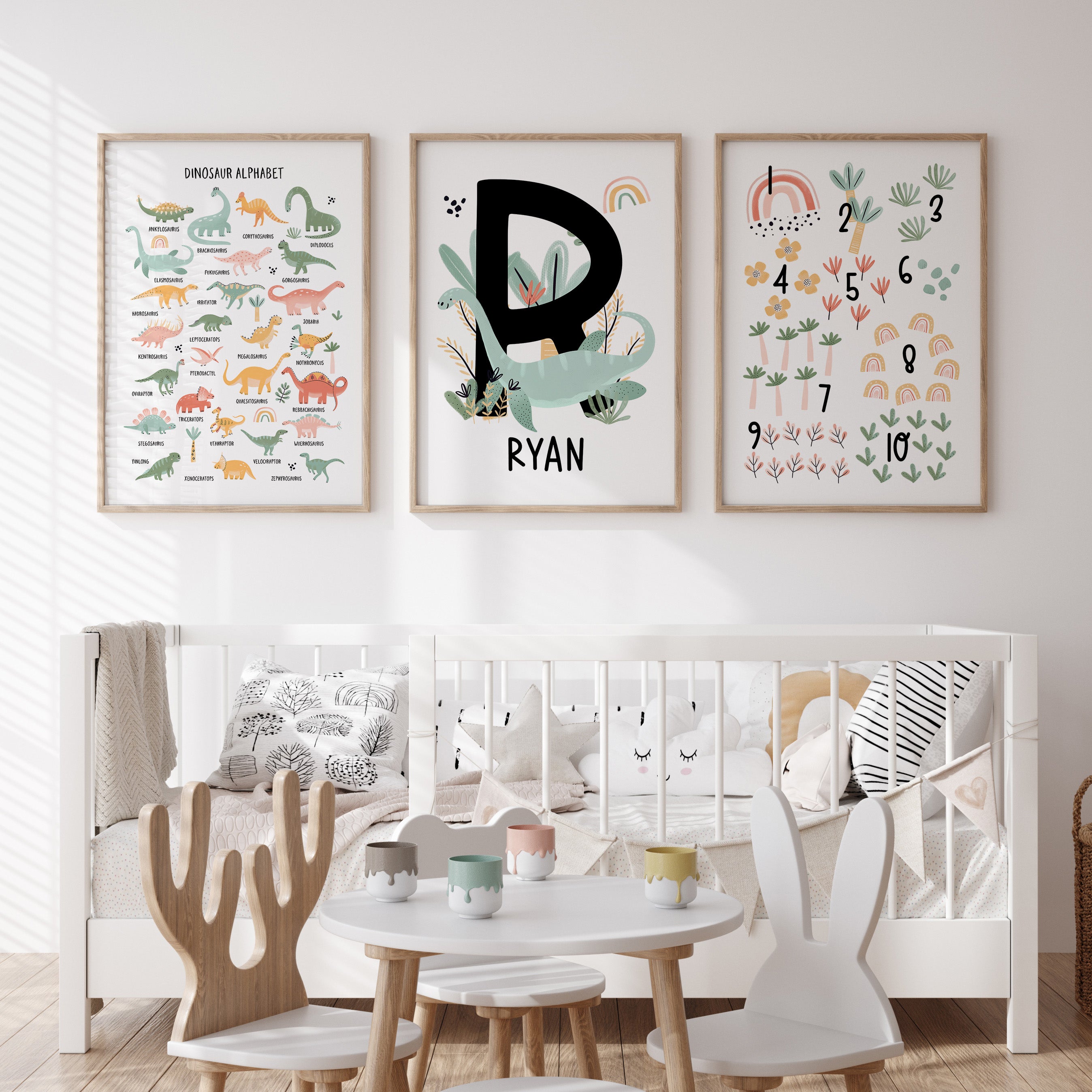 Dinosaur Name, Alphabet & Numbers Prints - Choose Your Dinosaur