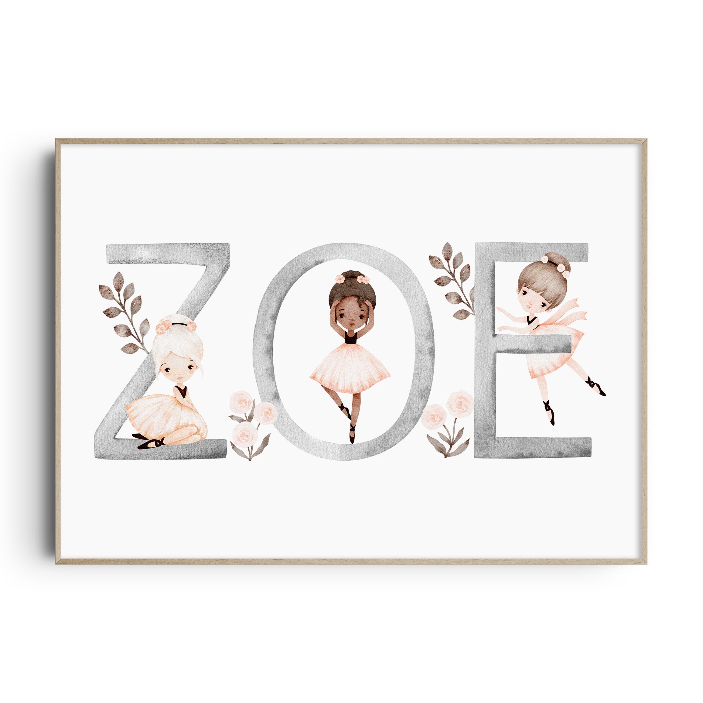 Ballerina Name & Birth Print