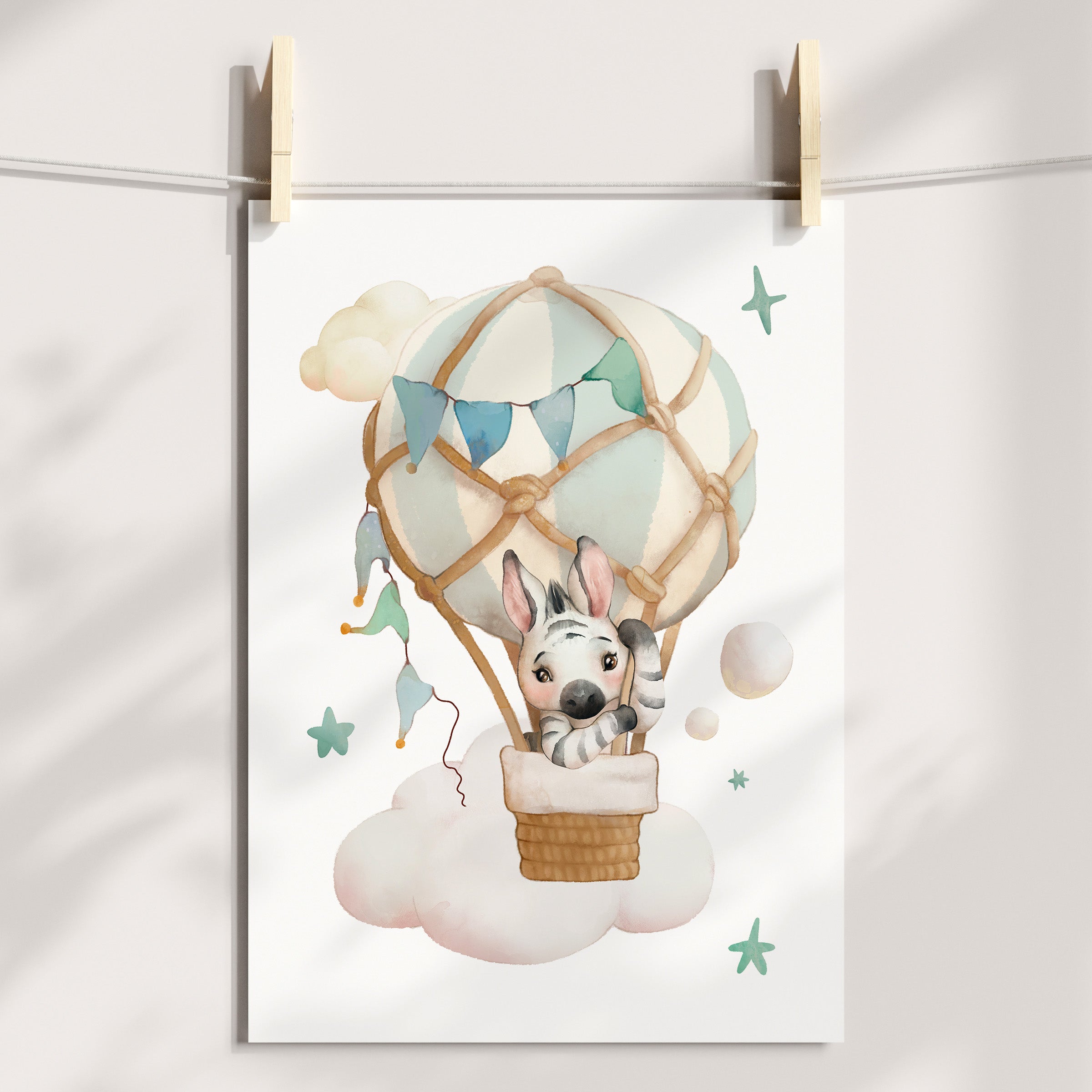 Hot Air Balloon Print - Zebra