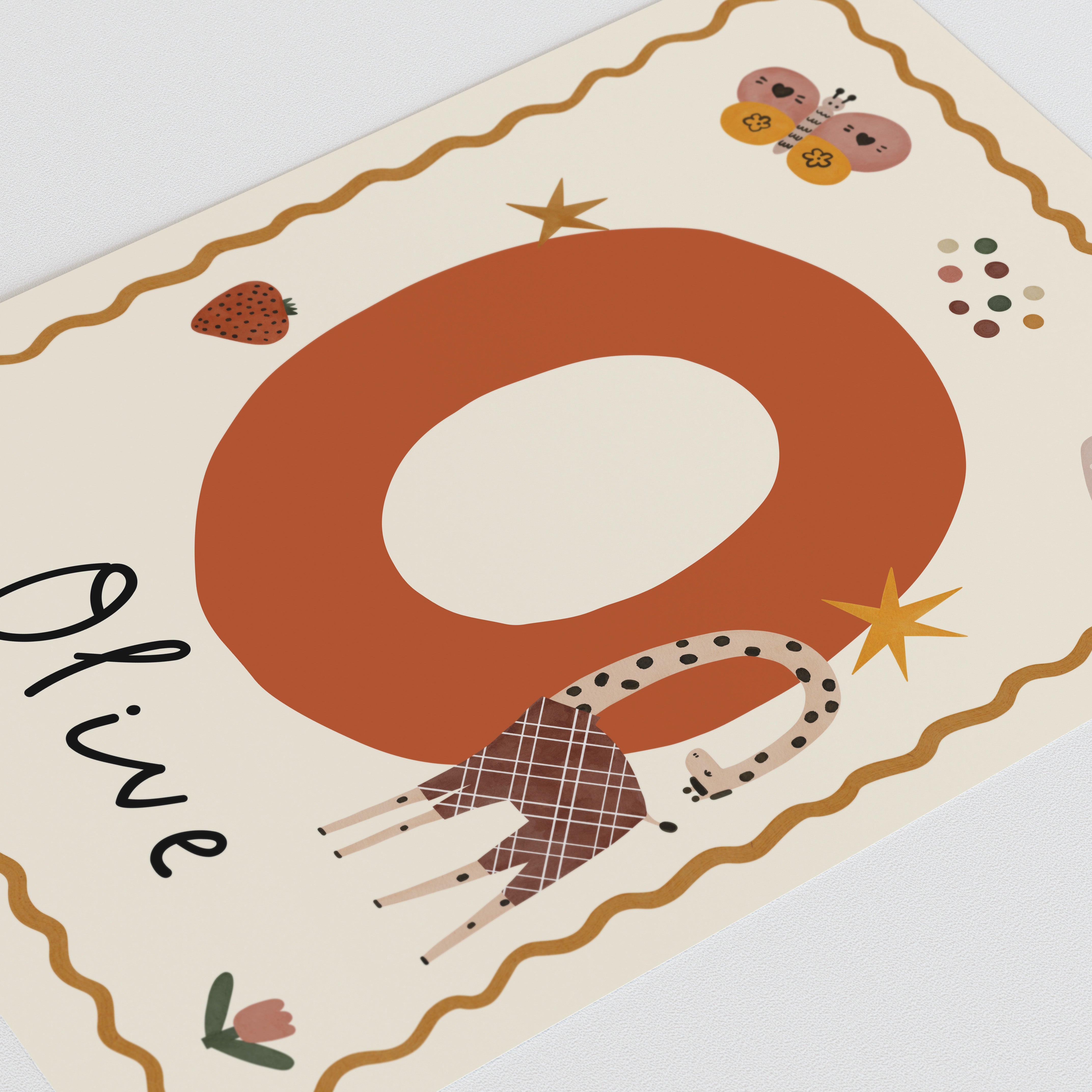 Whimsy Giraffe Letter & Name Print