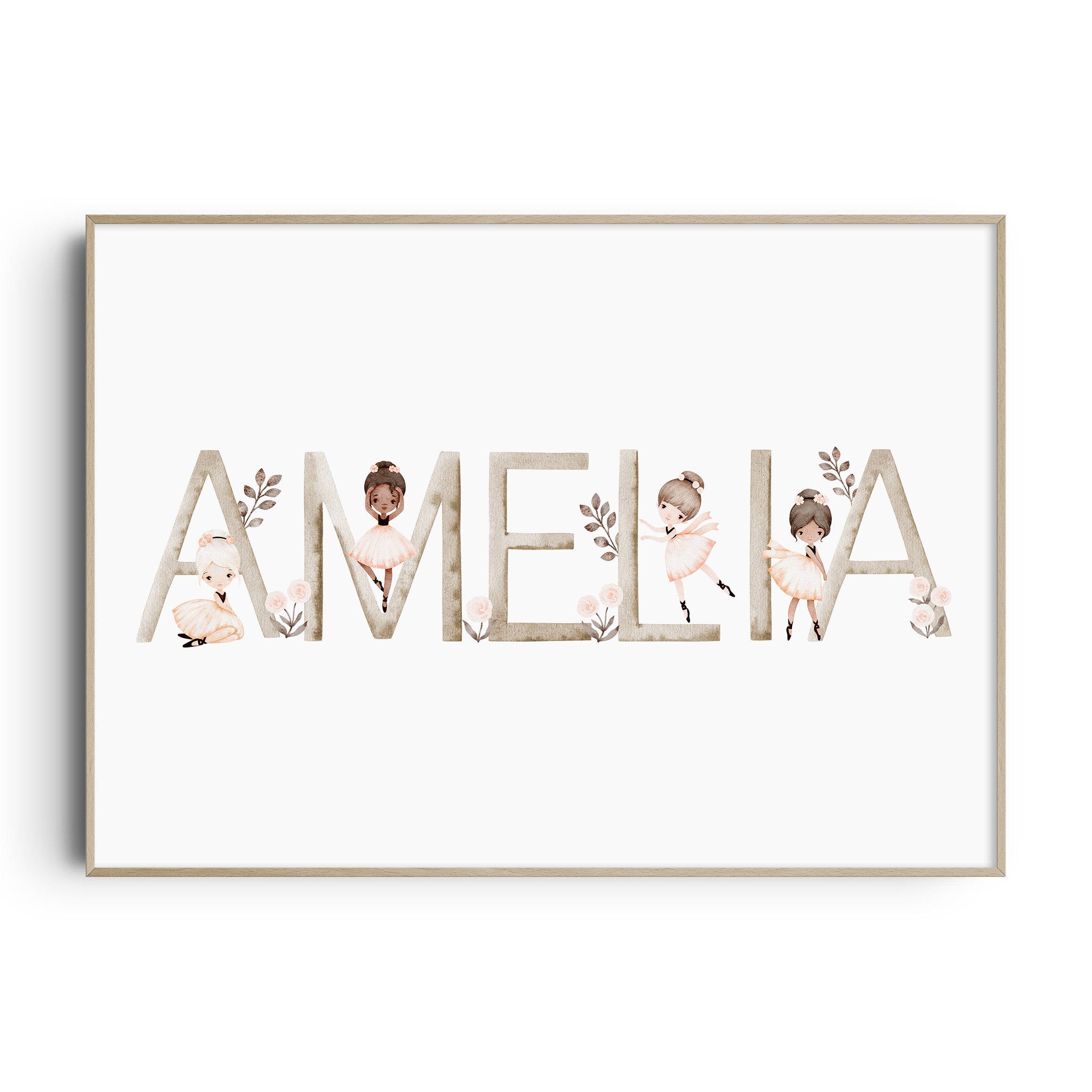 Ballerina Name & Birth Print