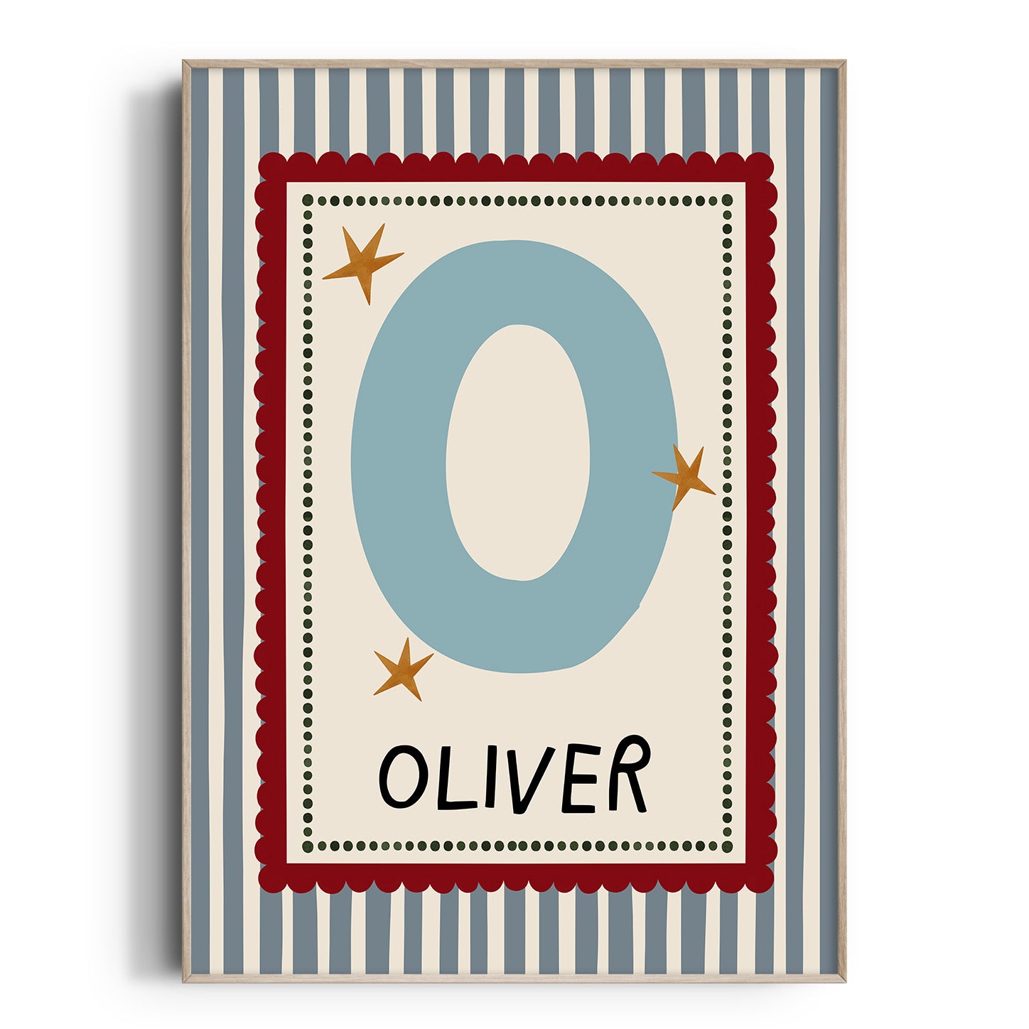 Blue Stripe Letter & Name Print