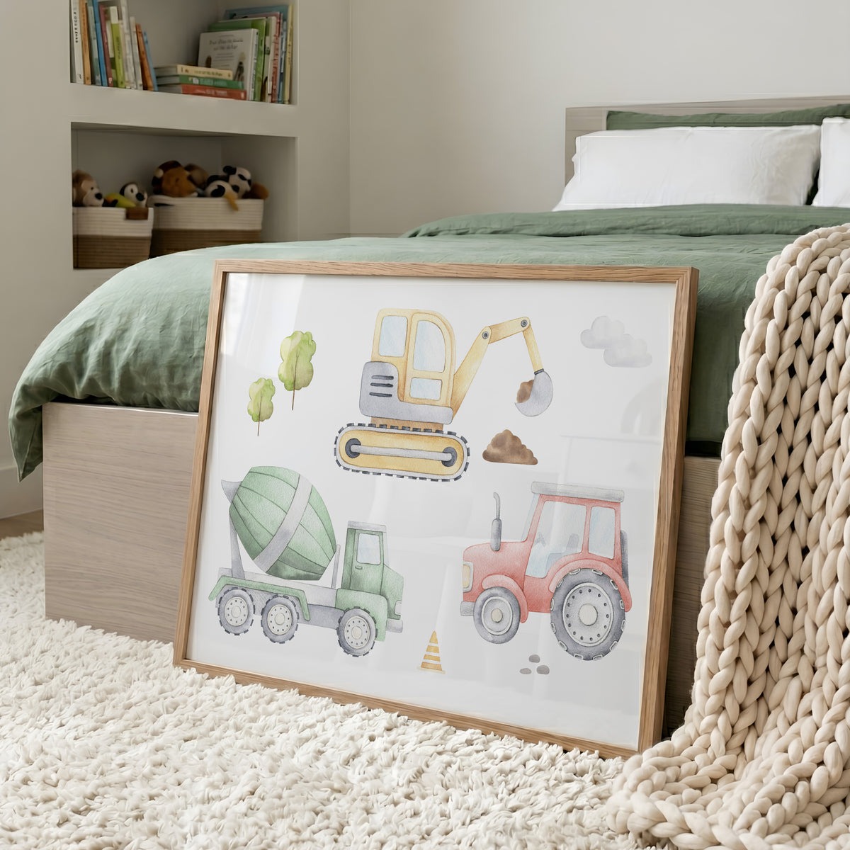 Construction Vehicles Print