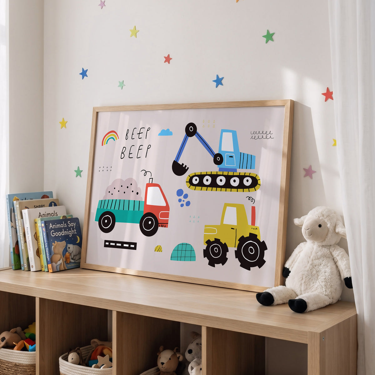 Beep Beep Construction Vehicles Print