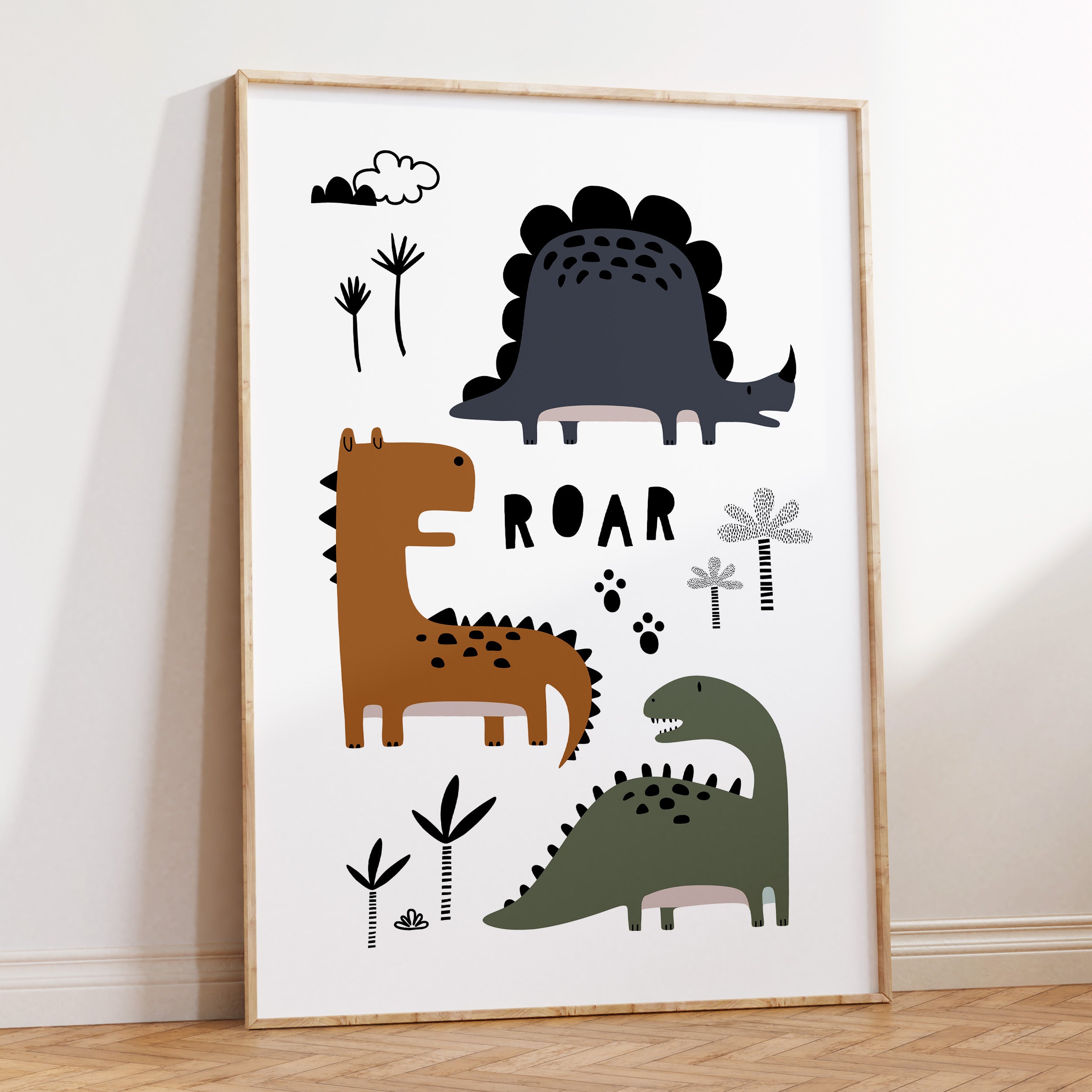 Boys Dinosaur Nursery, Bedroom & Playroom Wall Art Prints
