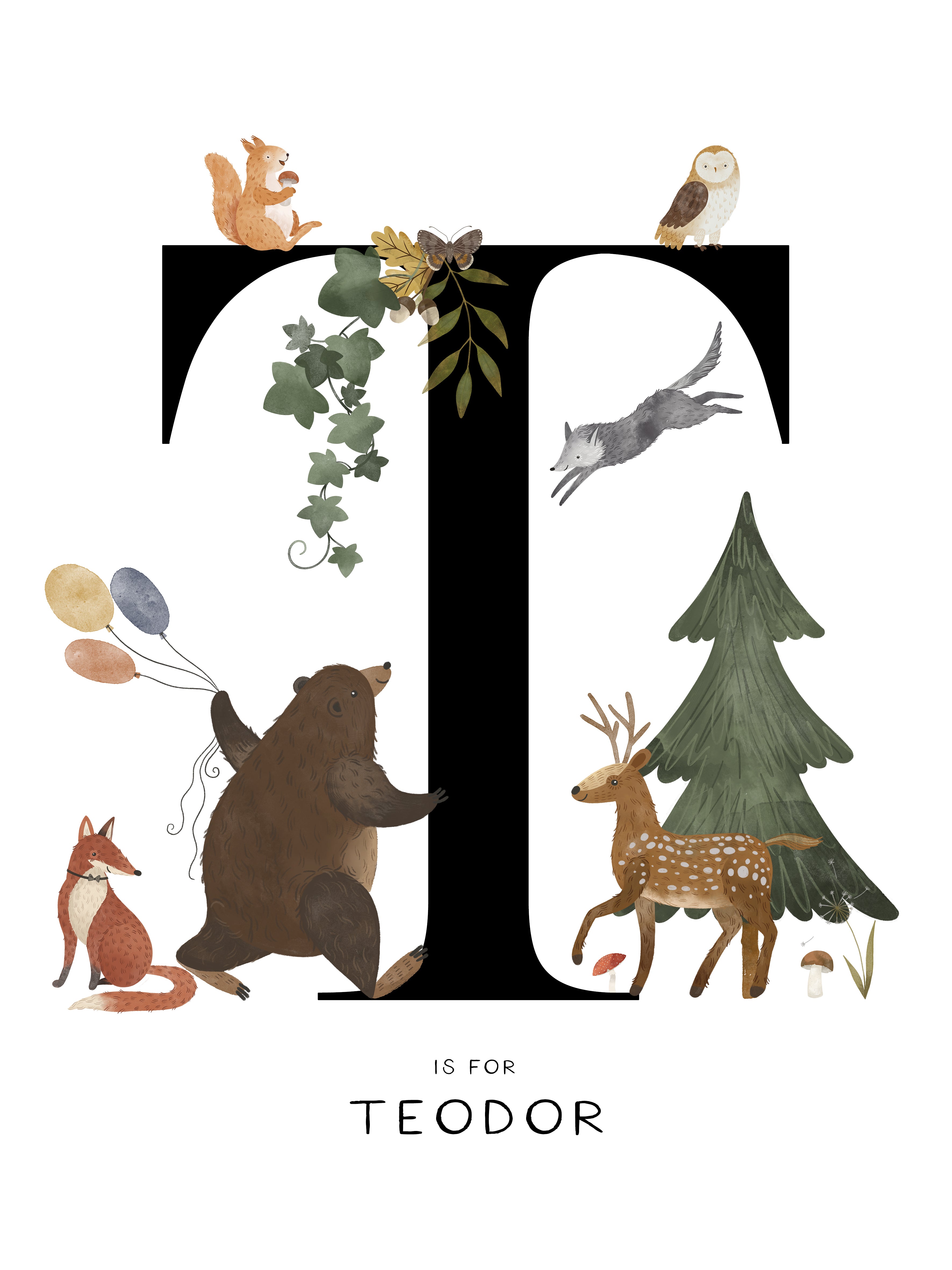 Boys Woodland Prints