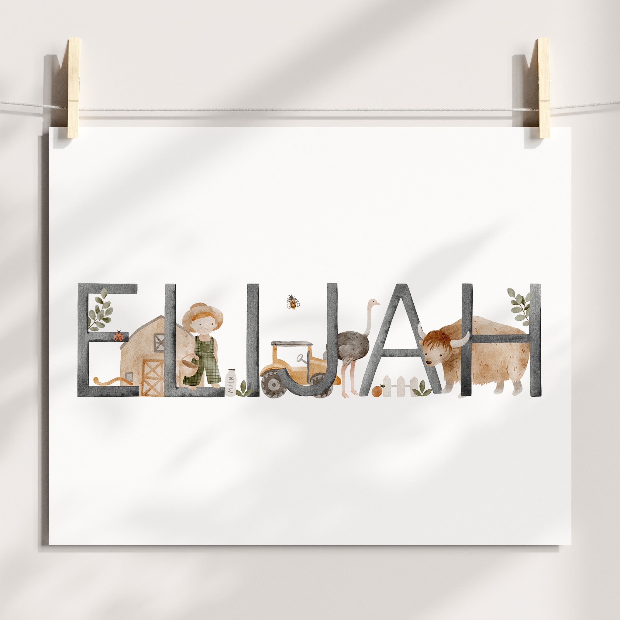 Farm Animal Name Print