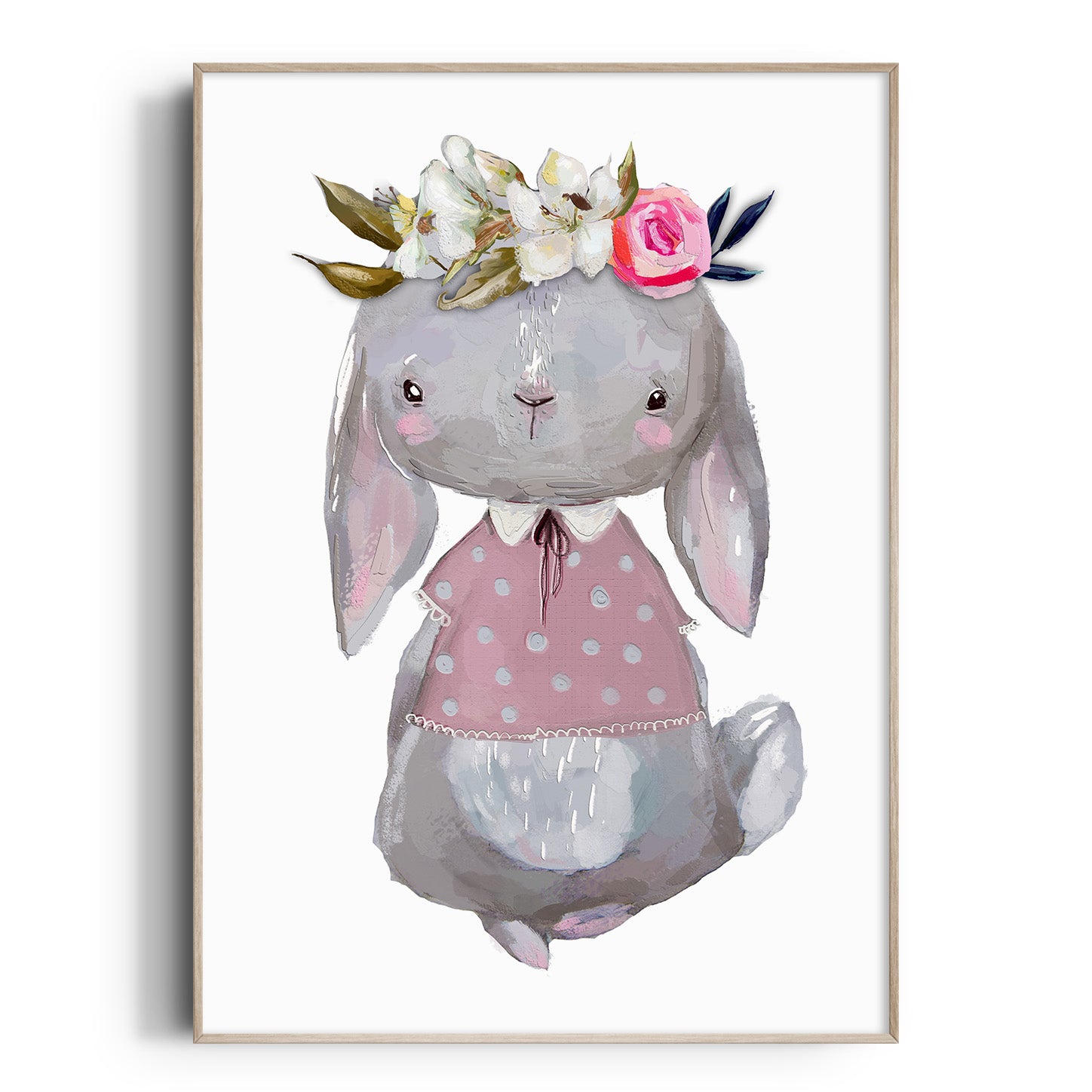 Floral Woodland Bunny Print