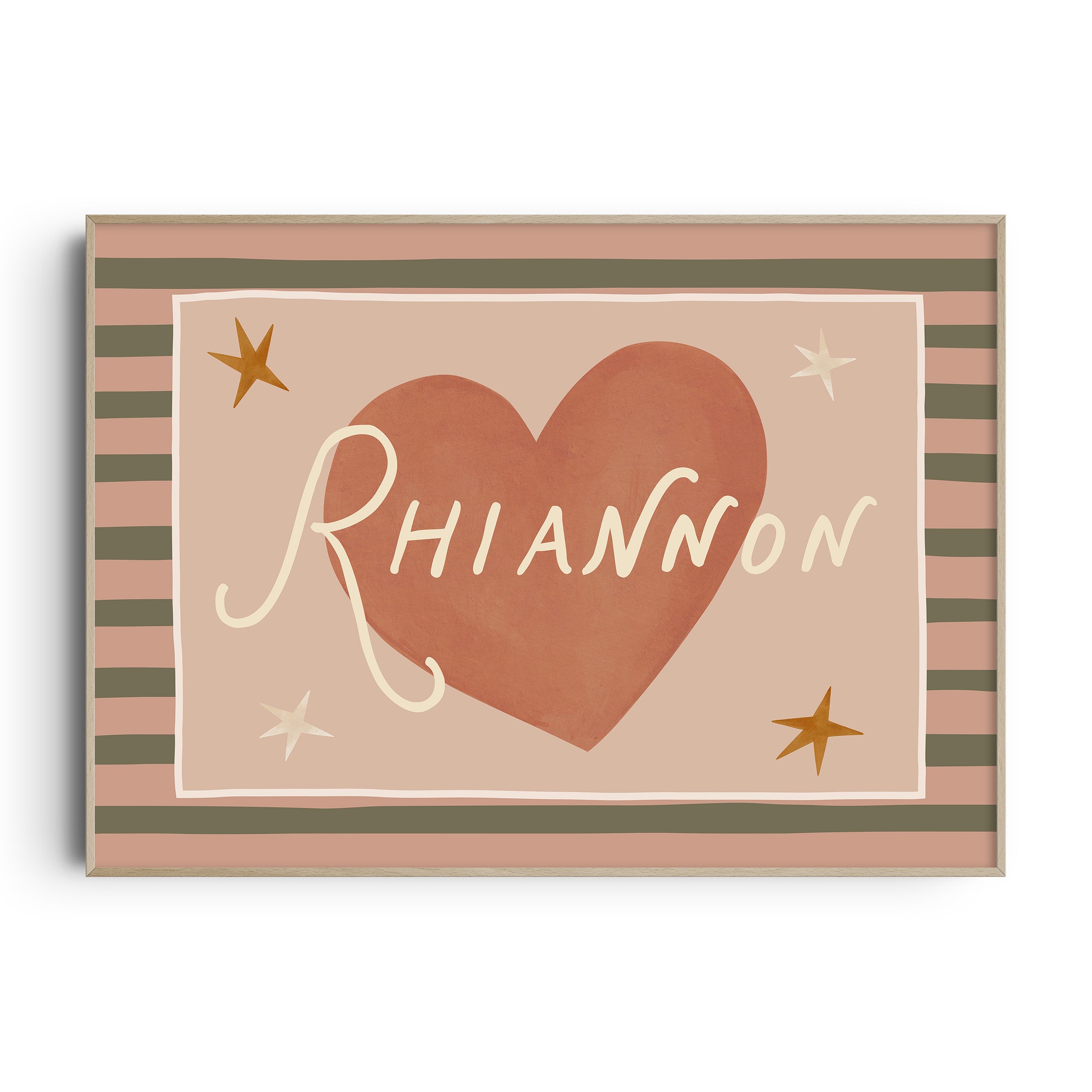 Stripe Whimsy Heart Name Print