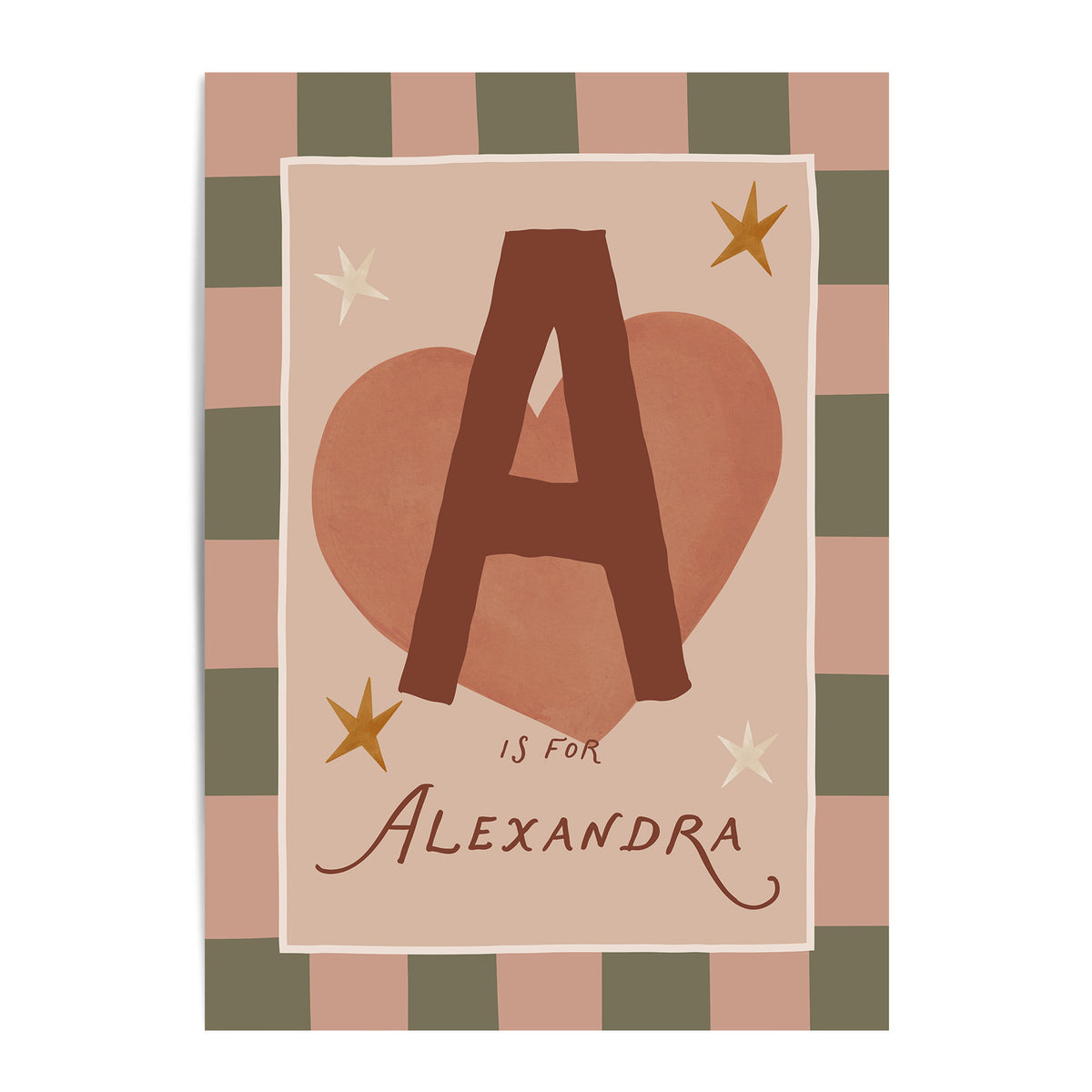 Check Whimsy Heart Letter & Name Print