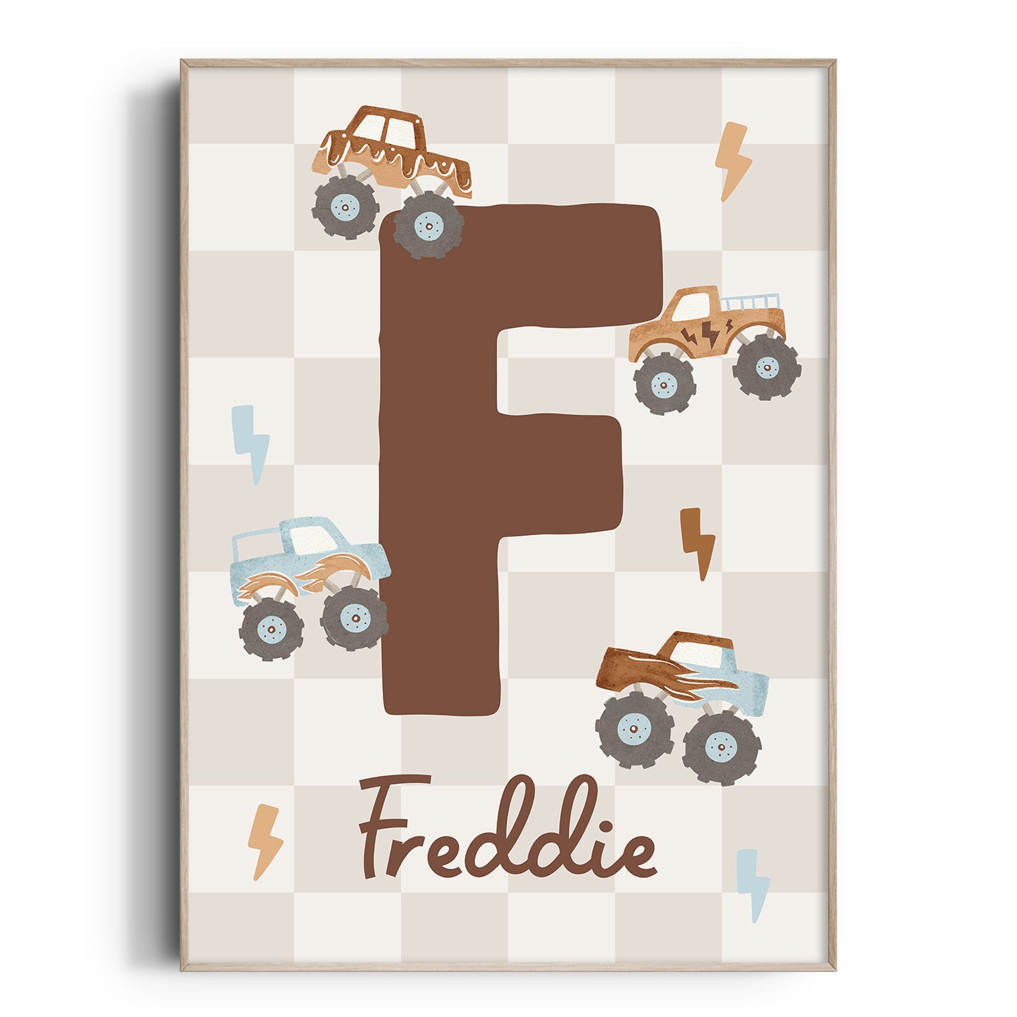 Monster Trucks Letter & Name Print