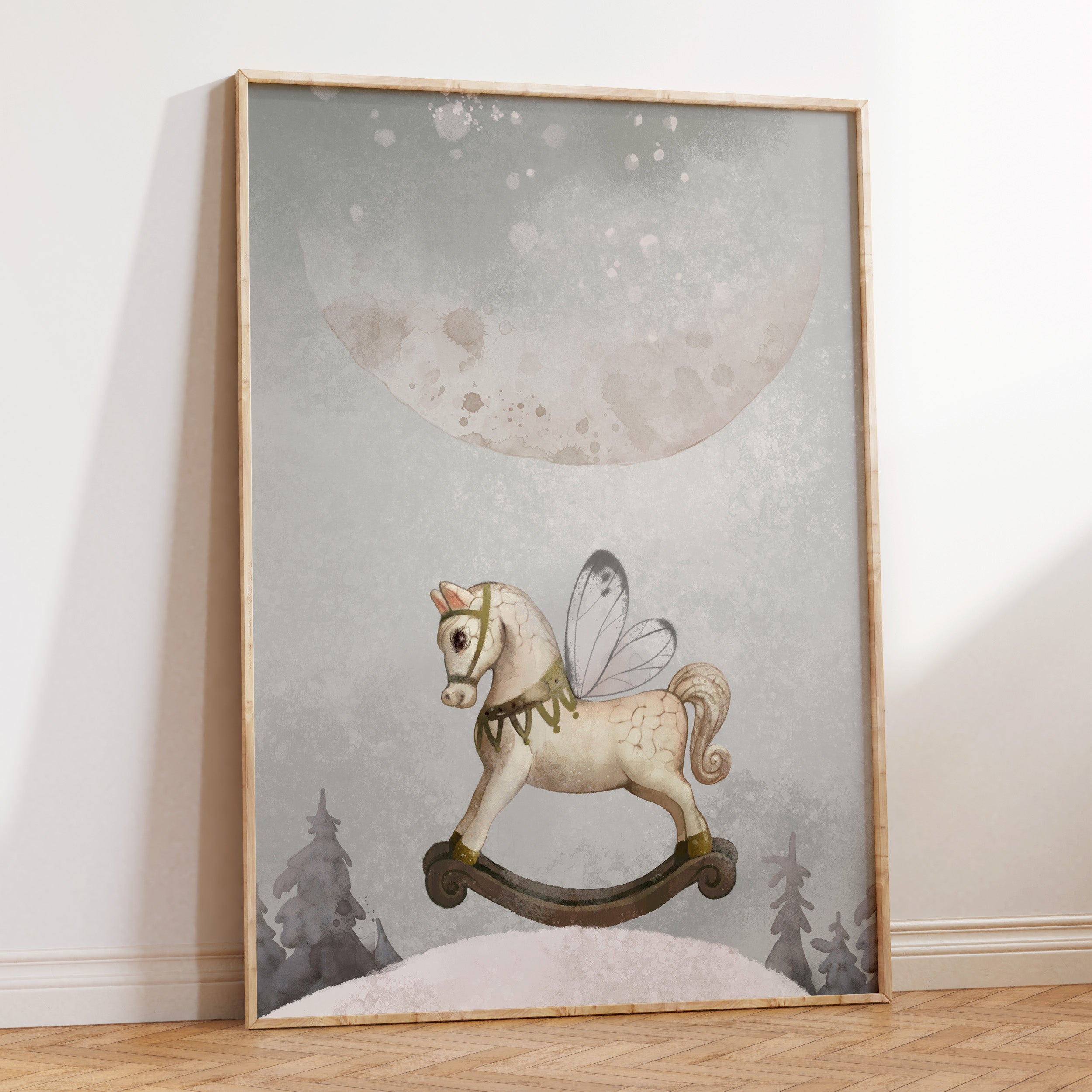 Vintage Rocking Horse Print