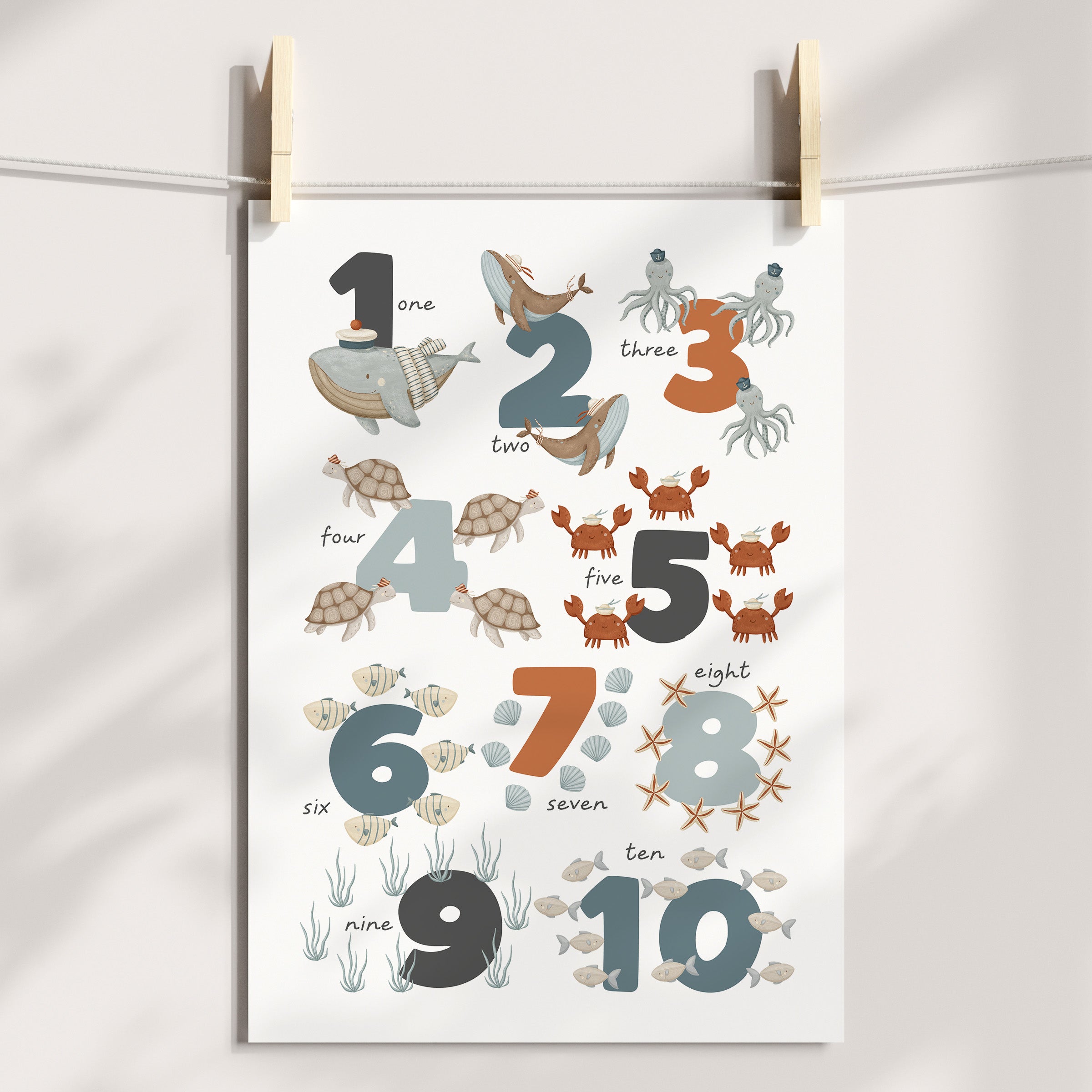 Sea Animals, Numbers & Name Prints