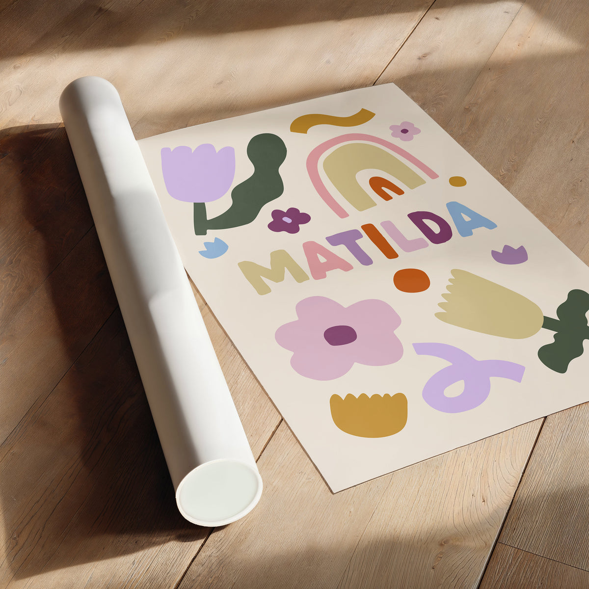Personalised Abstract Flowers Name Print