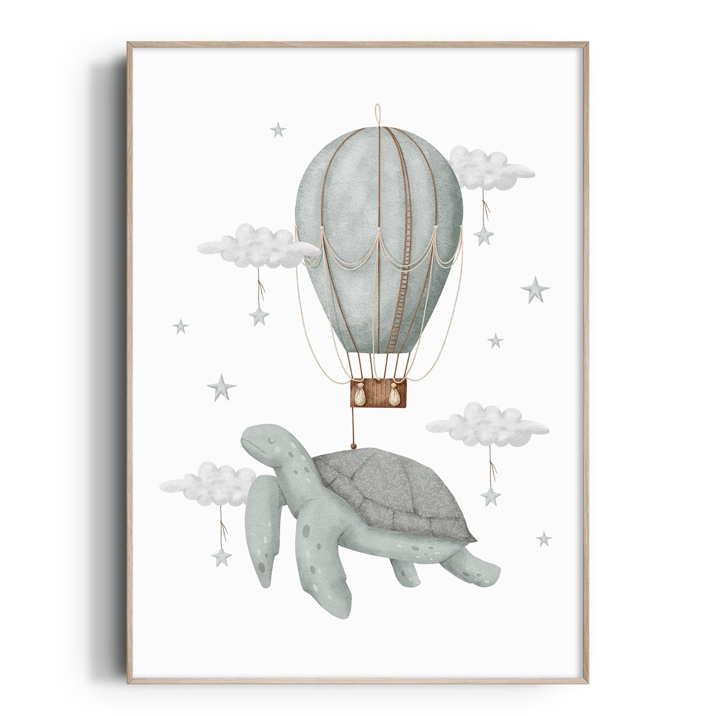 Boho Turtle Hot Air Balloon Print