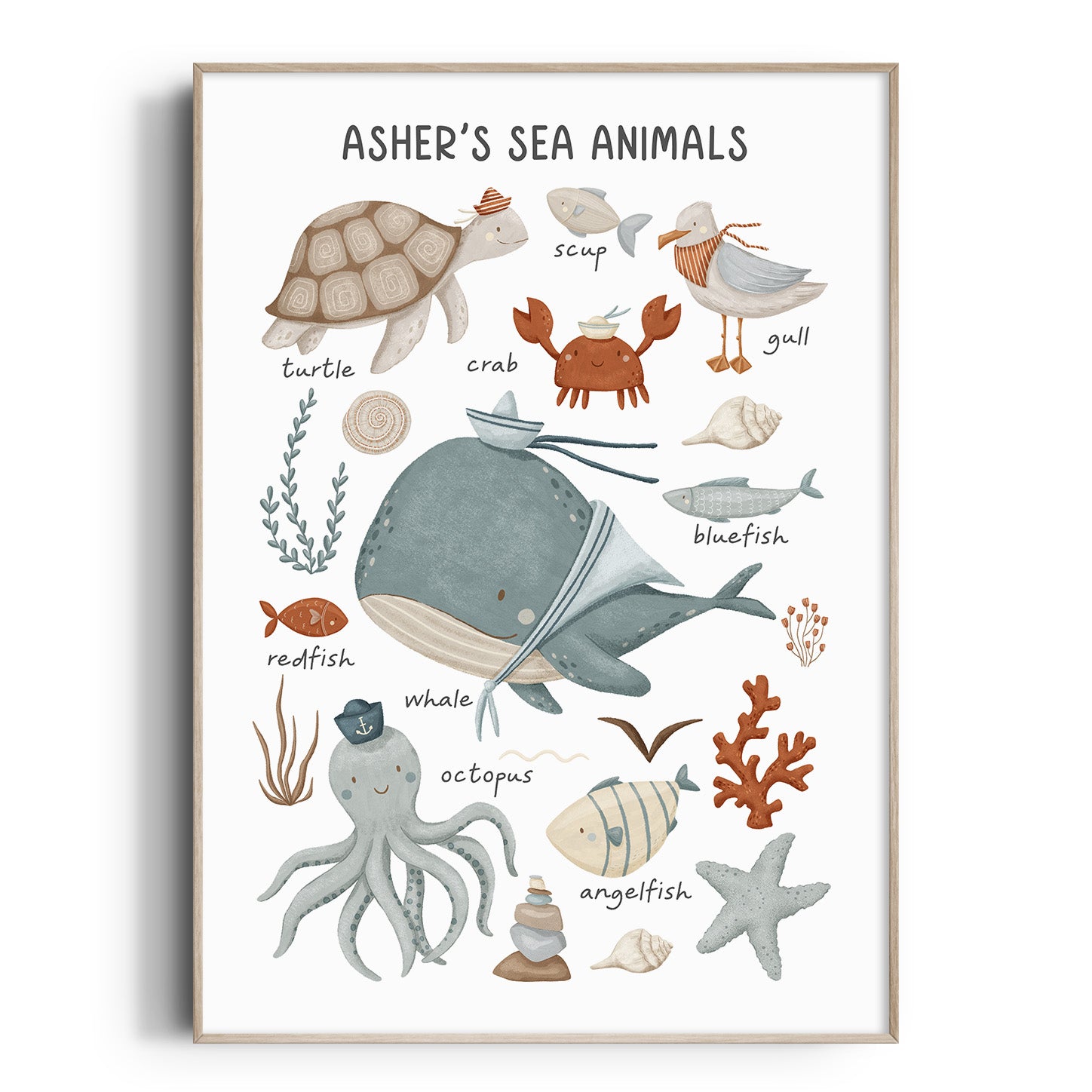 Sea Animals Print - Personalised