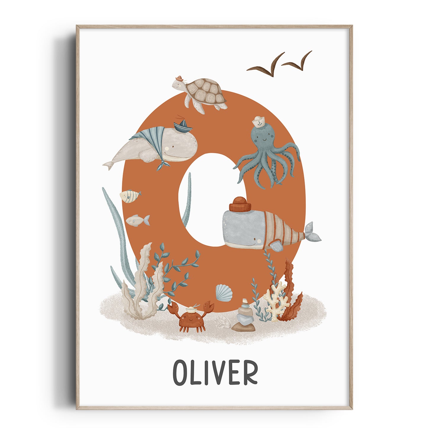 Sea Animals Name & Letter Print