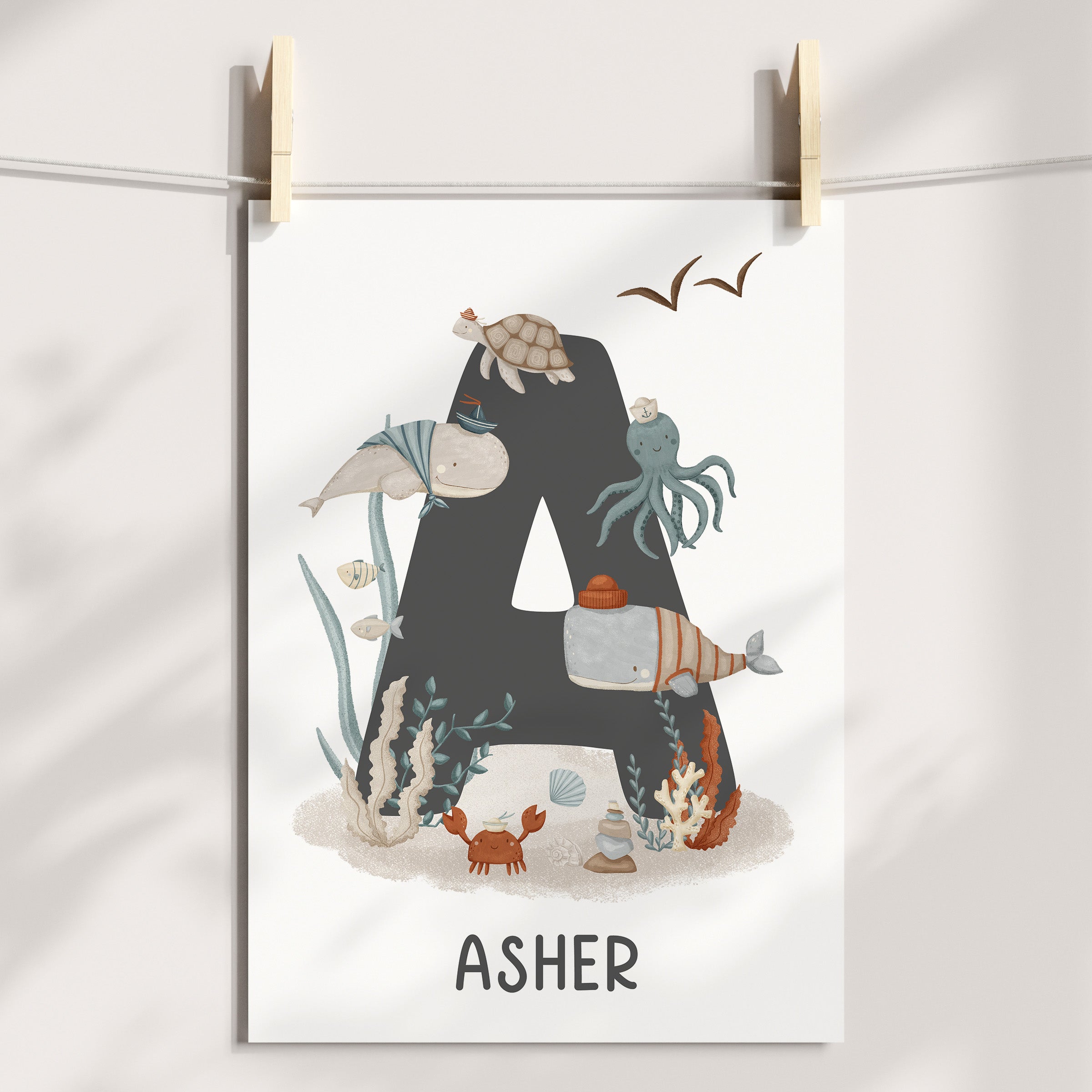 Sea Animals, Alphabet & Name Prints