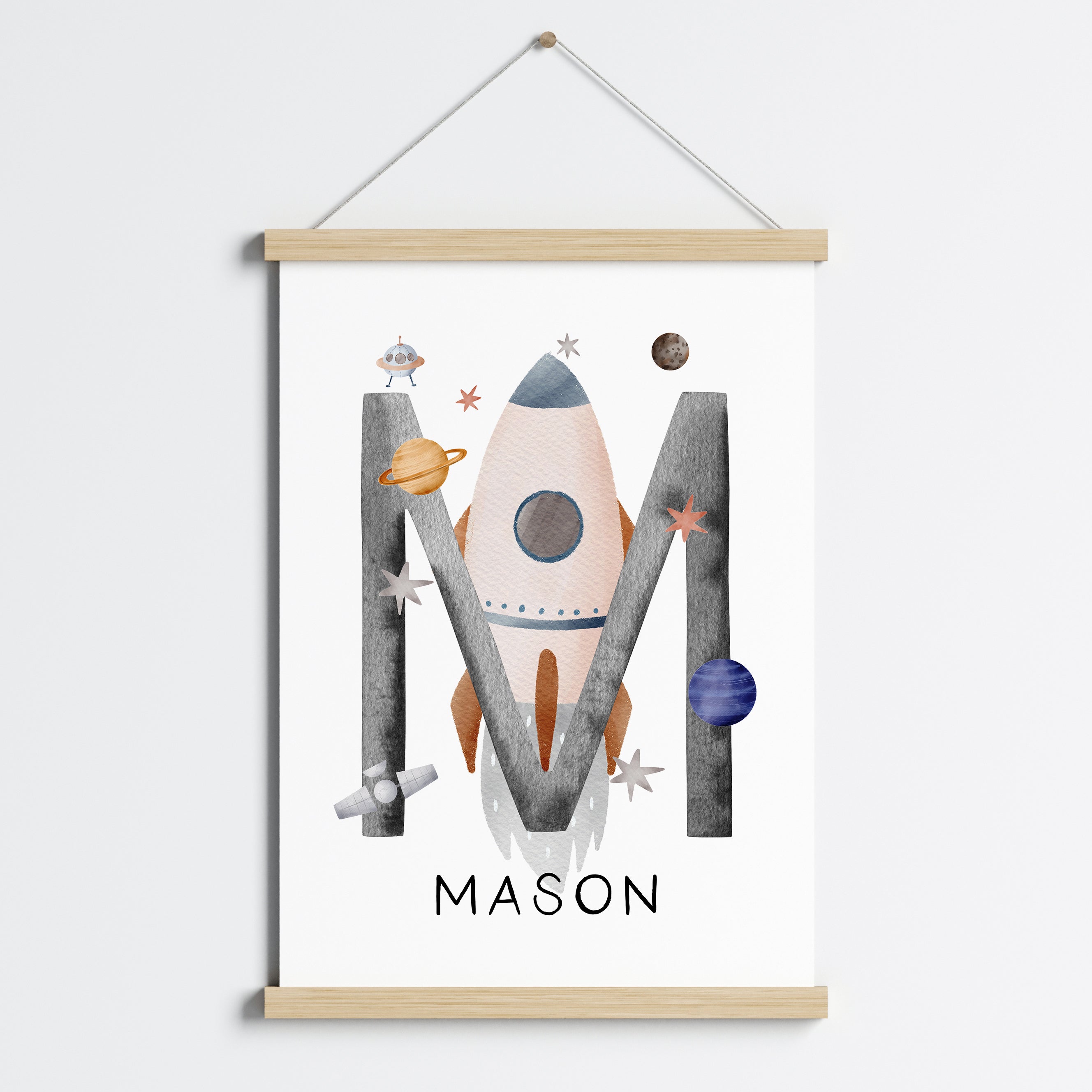 Rocket & Planets Name Print