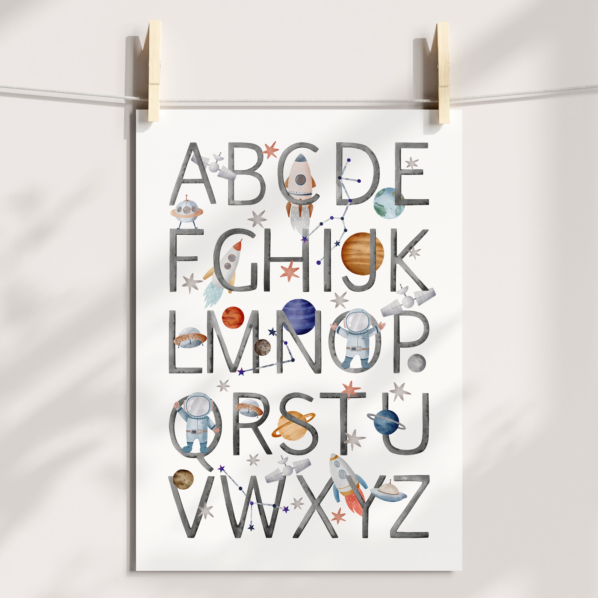 Solar System, Numbers & Alphabet Prints