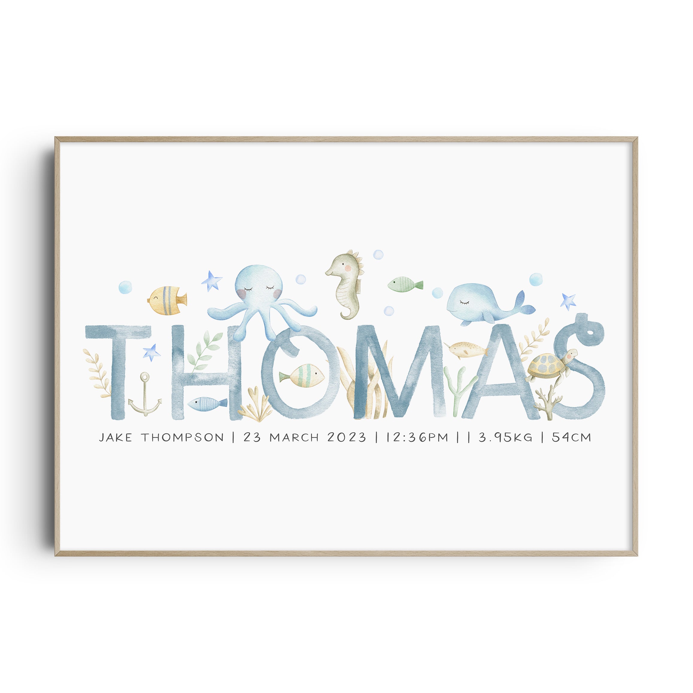 Sea Animals Name Print