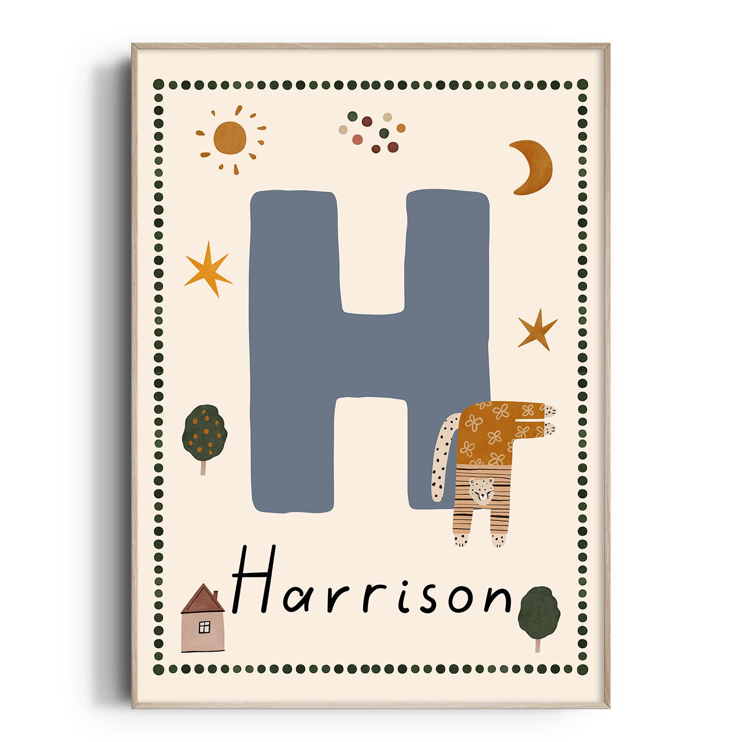 Whimsy Leopard Letter & Name Print