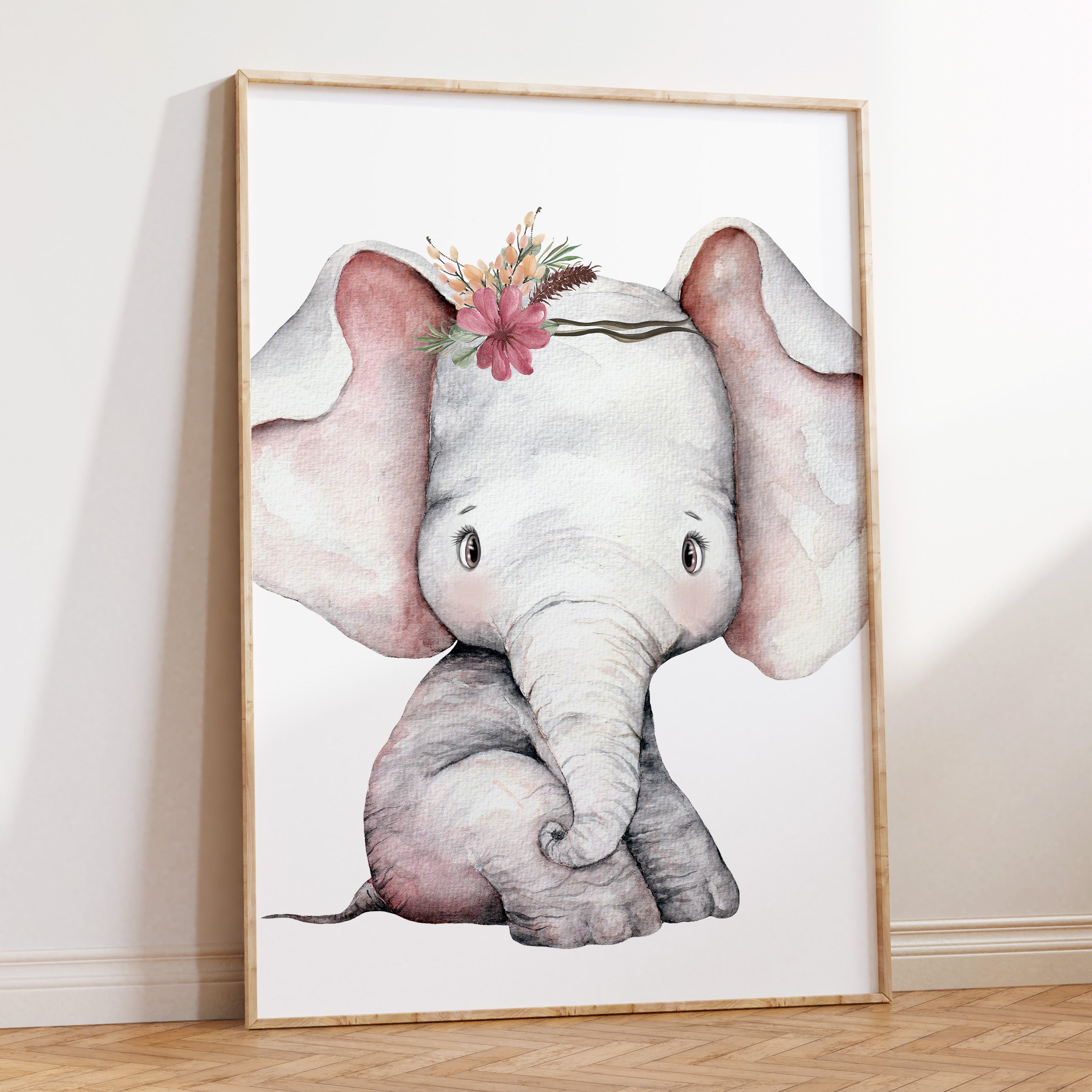 Floral Elephant Print