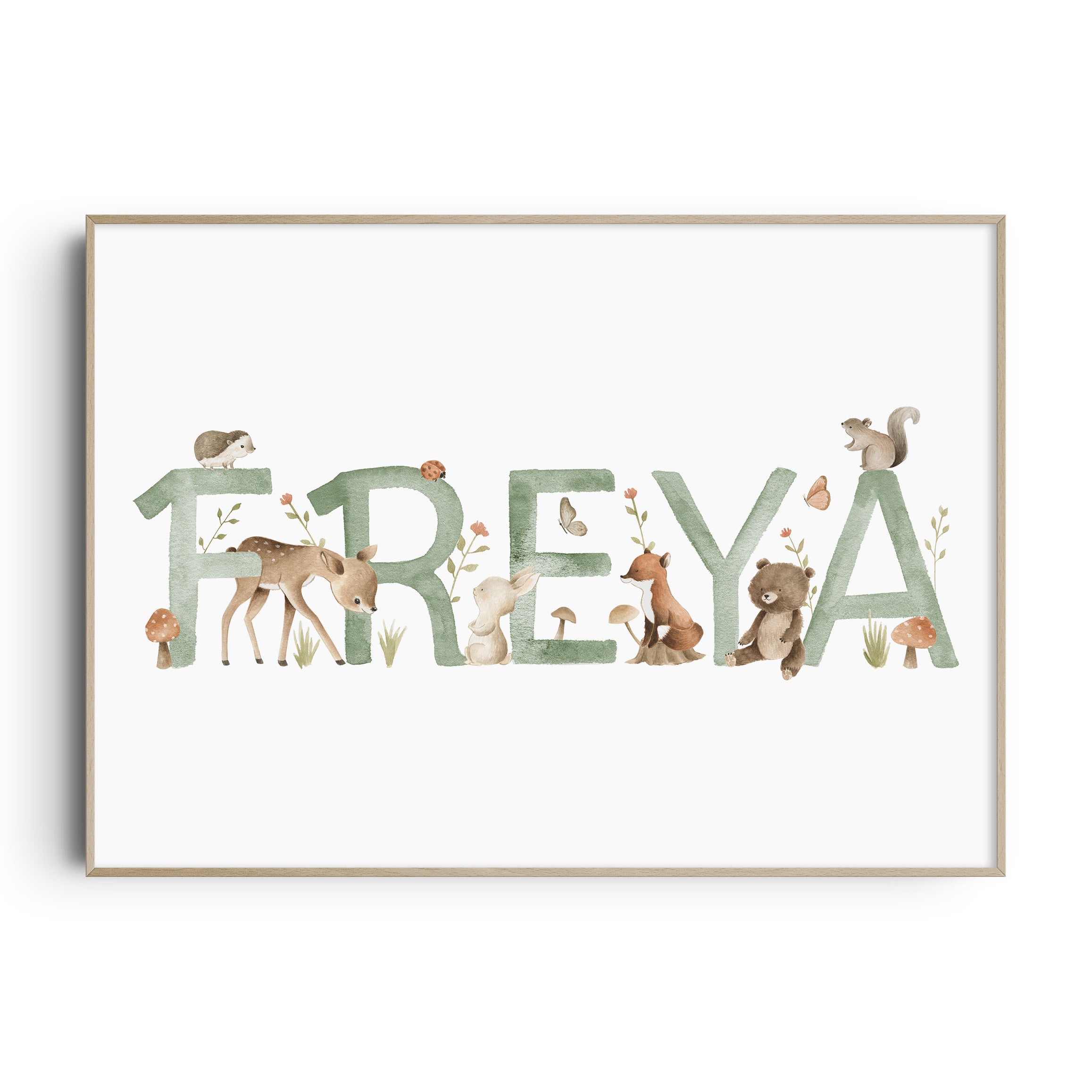 Woodland Forest Name & Birth Print