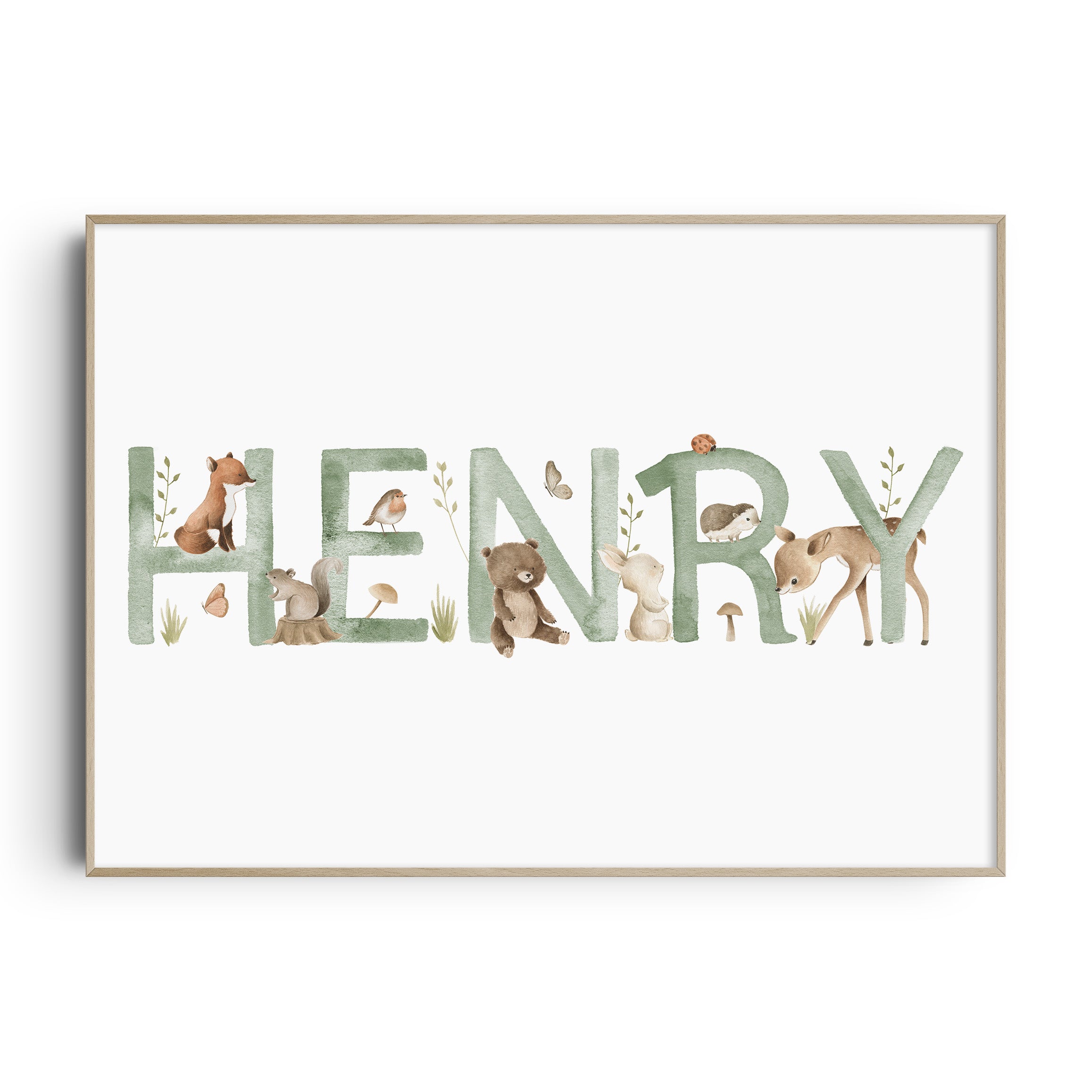 Woodland Forest Name & Birth Print