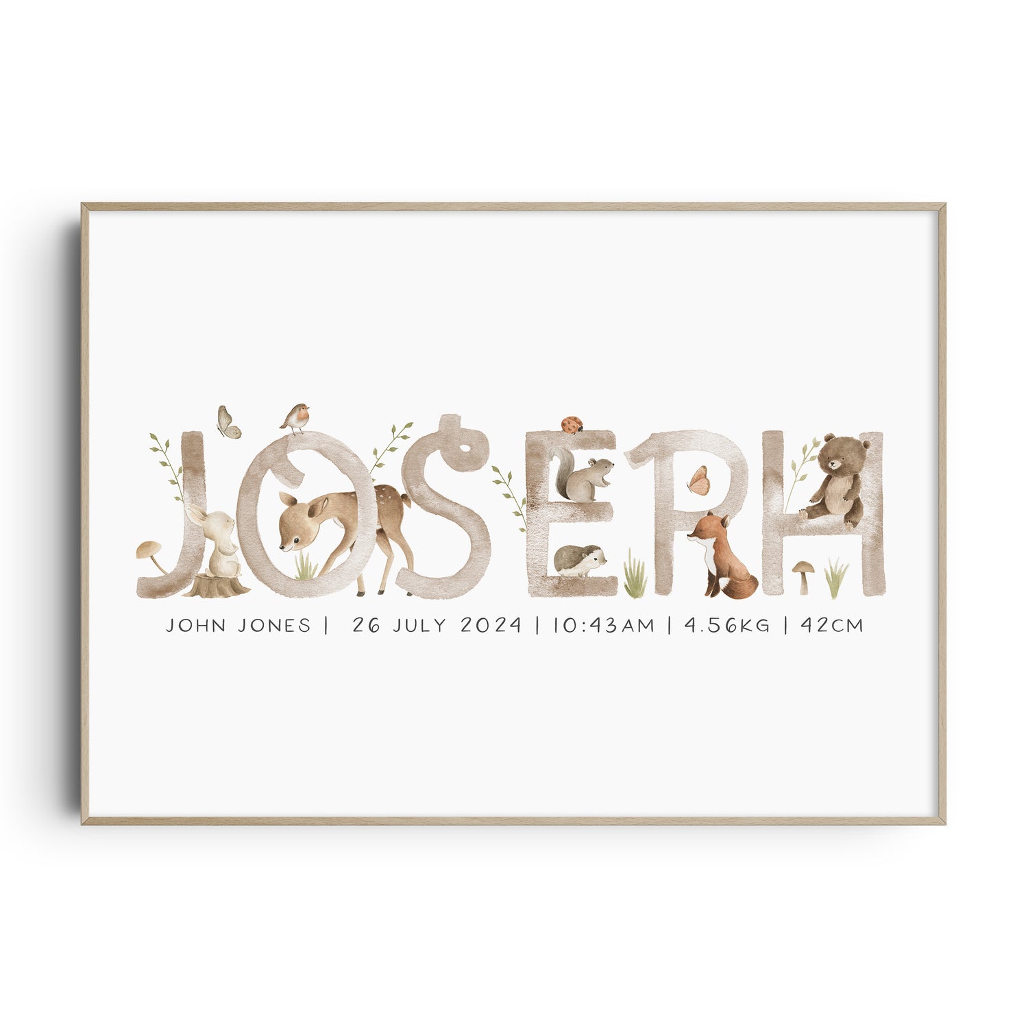 Woodland Forest Name & Birth Print