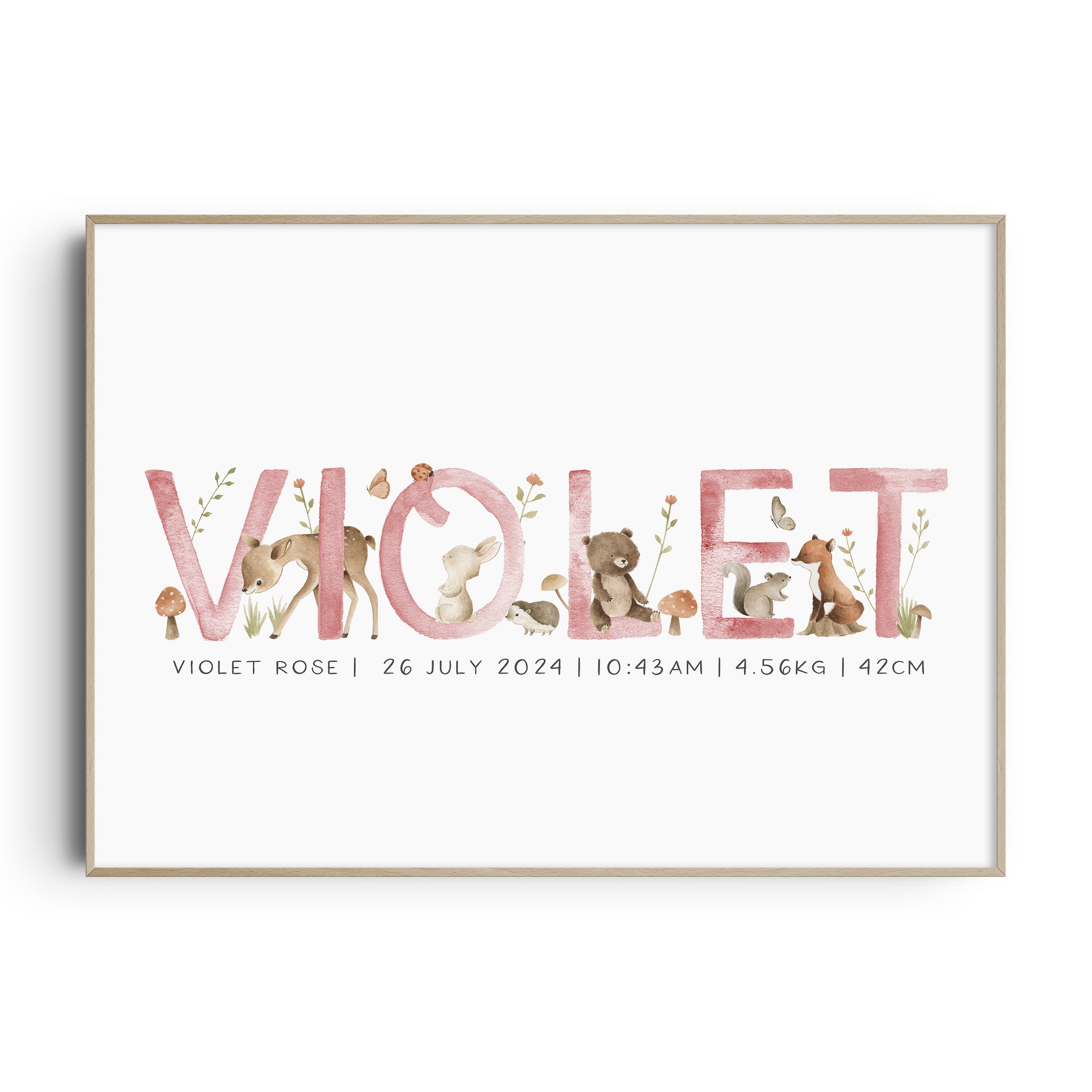Woodland Forest Name & Birth Print