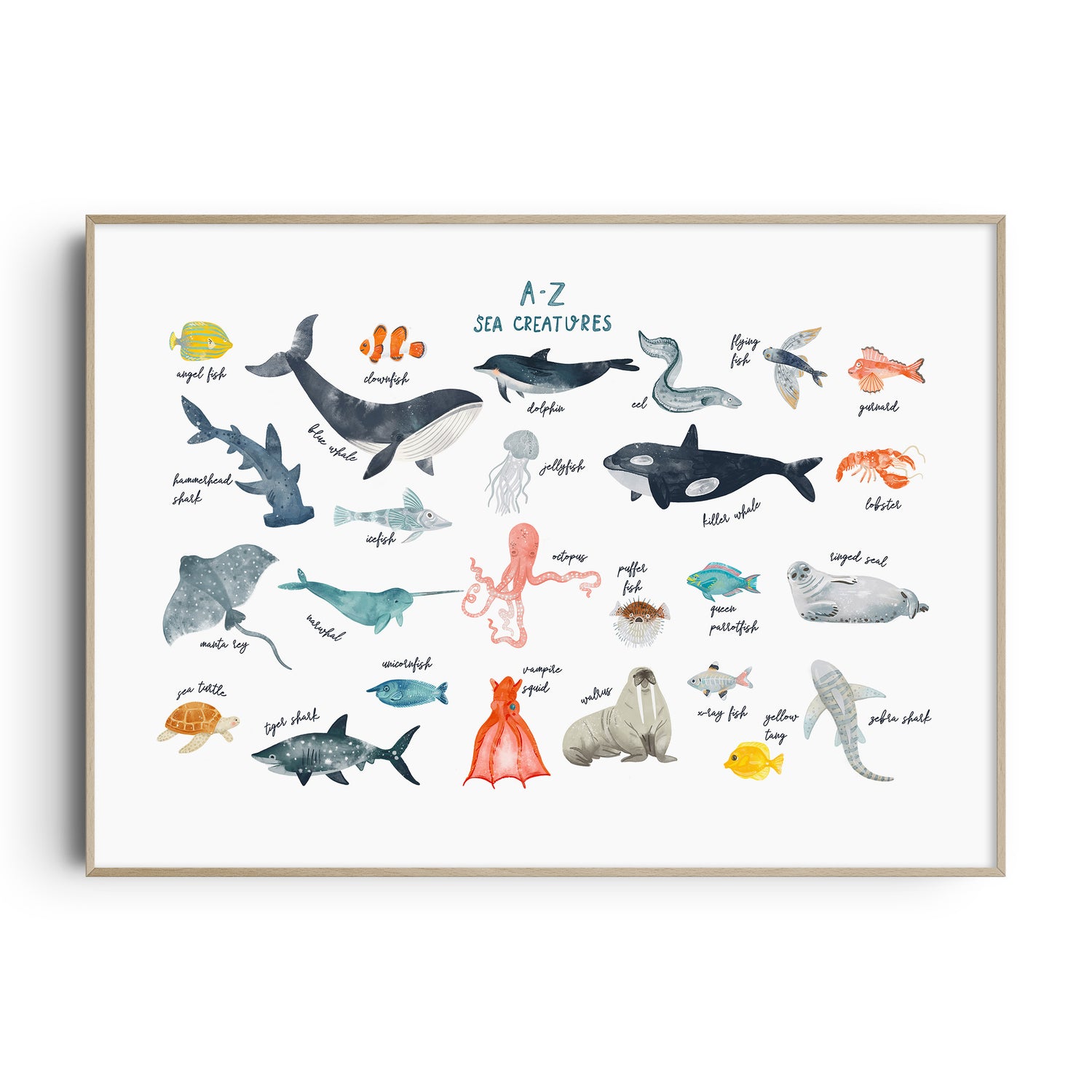 A-Z Sea Creature Print