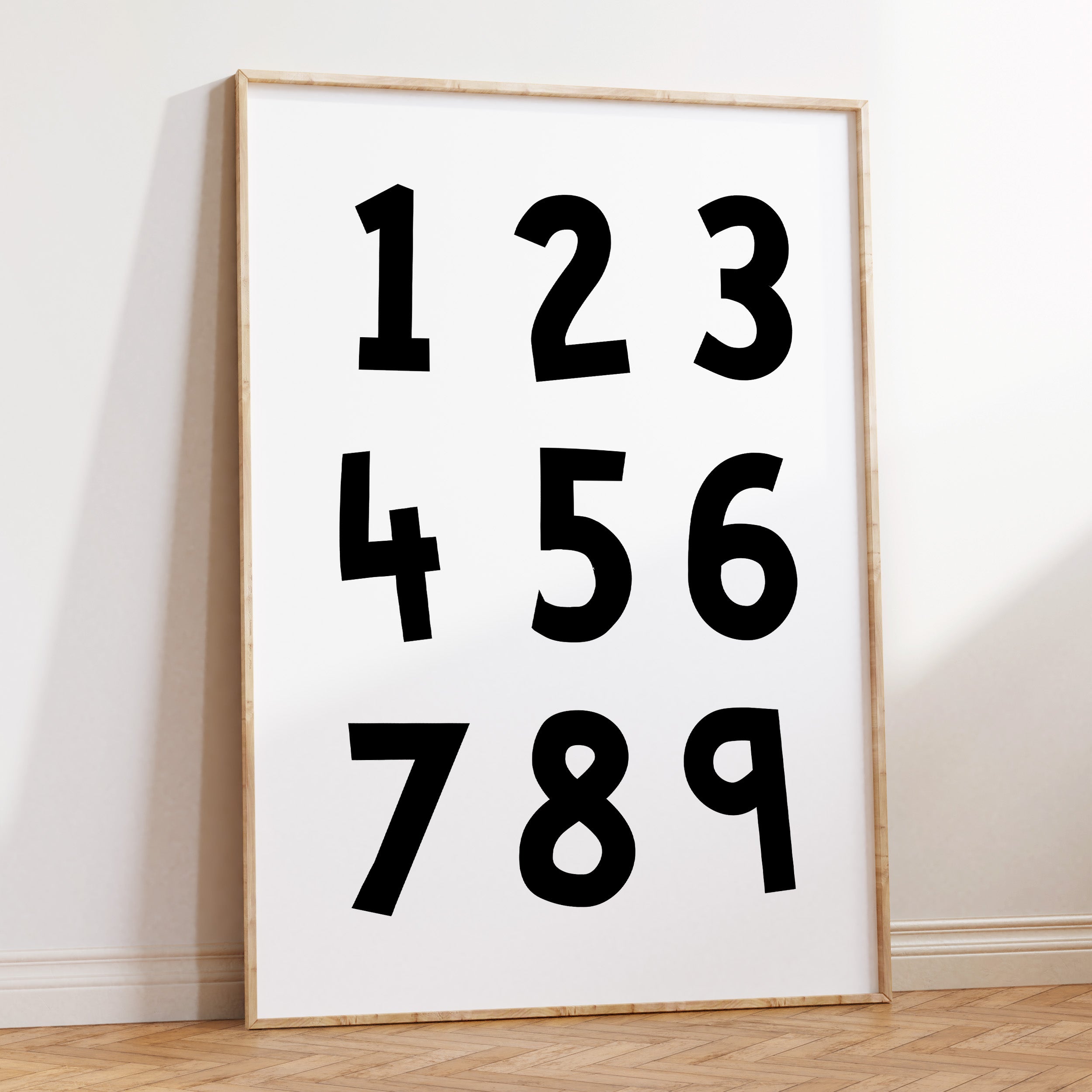 Numbers Print Black