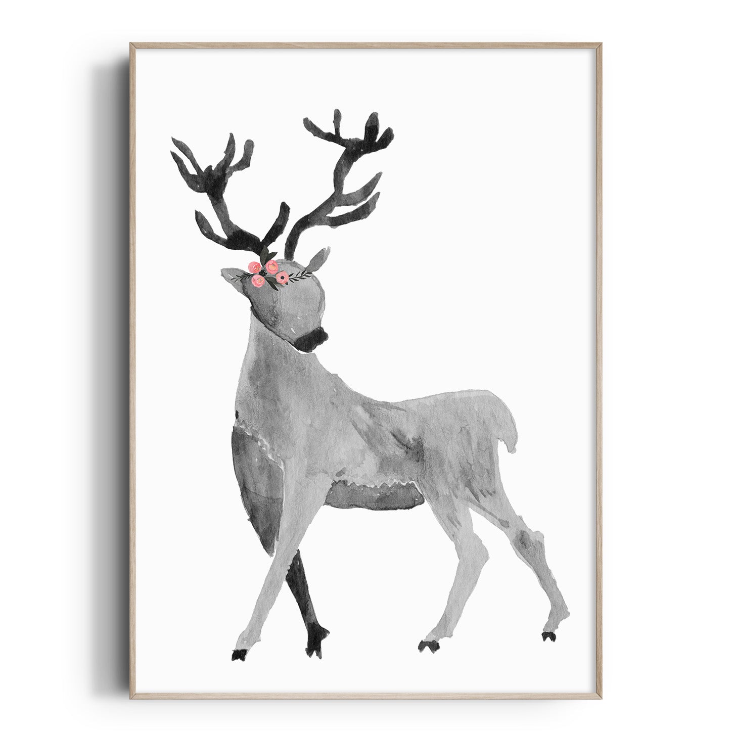 Watercolour Woodland Deer Print