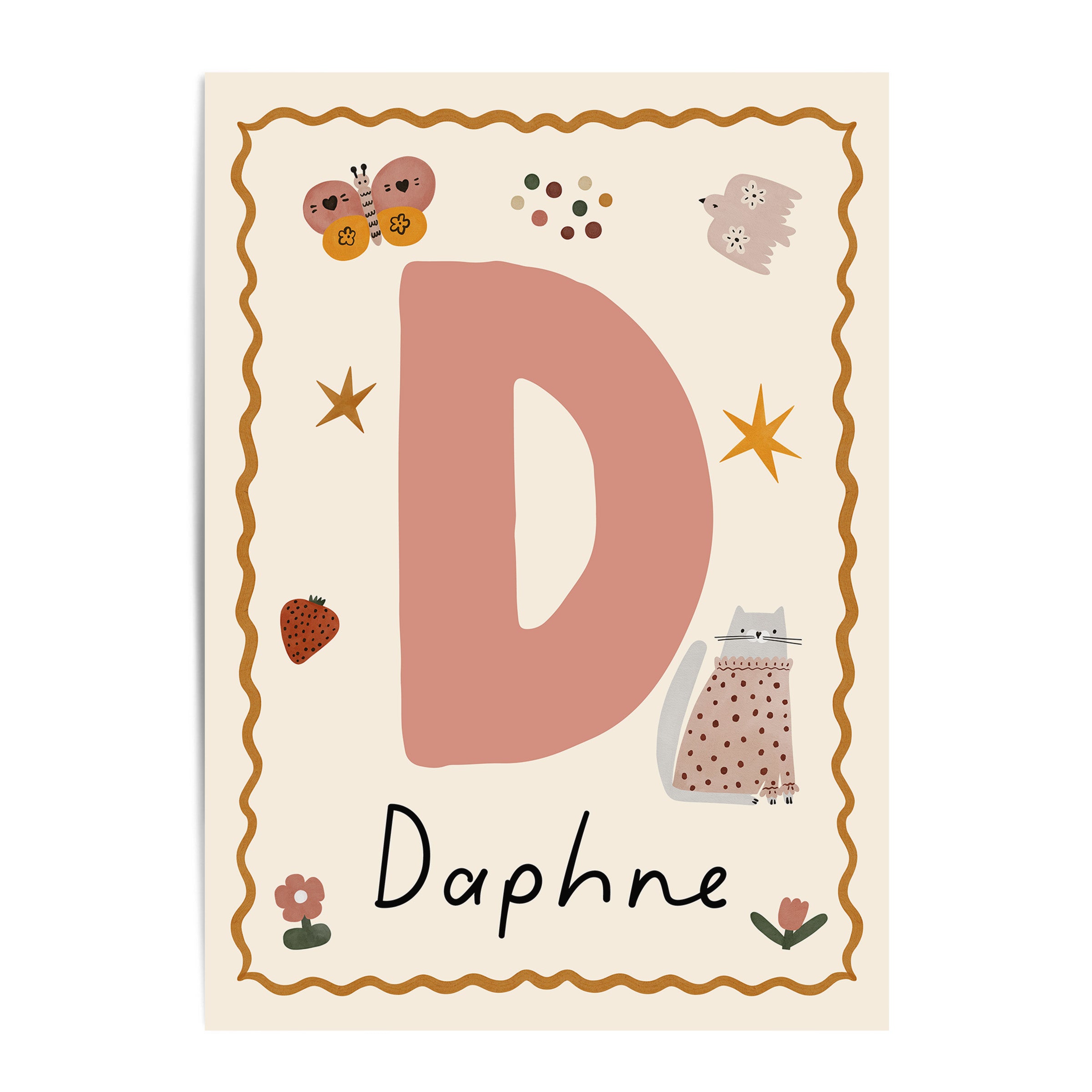 Whimsy Cate Letter & Name Print