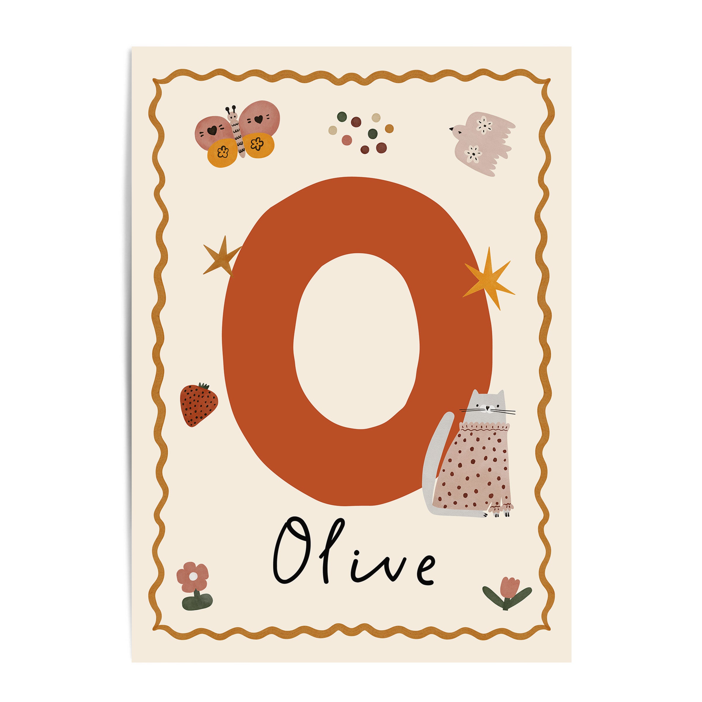 Whimsy Cate Letter & Name Print