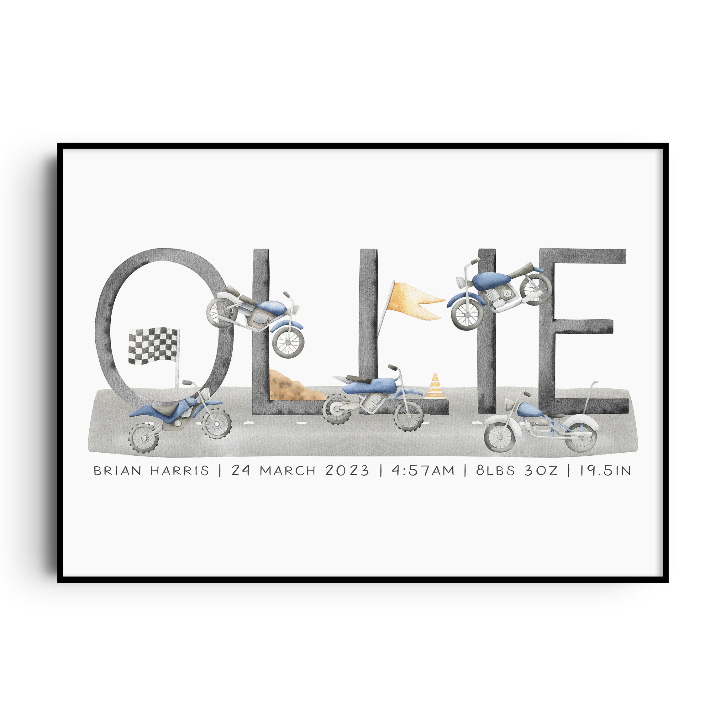 Motorcycle Name Print
