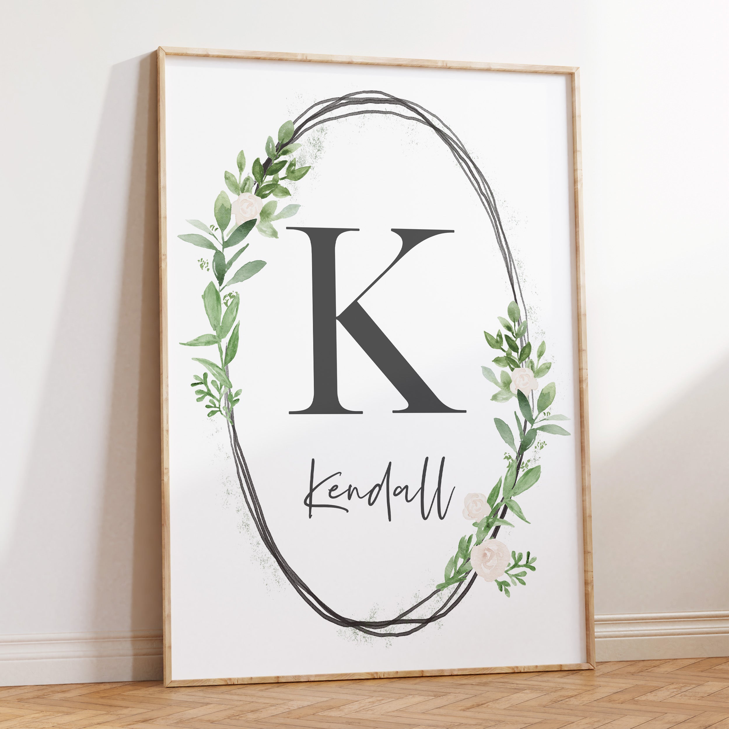 Greenery Name & Letter Print